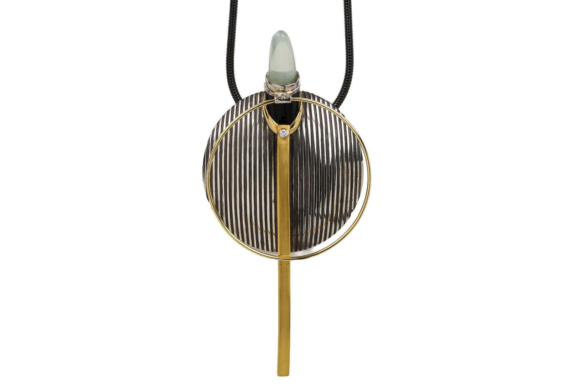 Janine Renard "Vaisseau de Lune" brillante" unique pendant