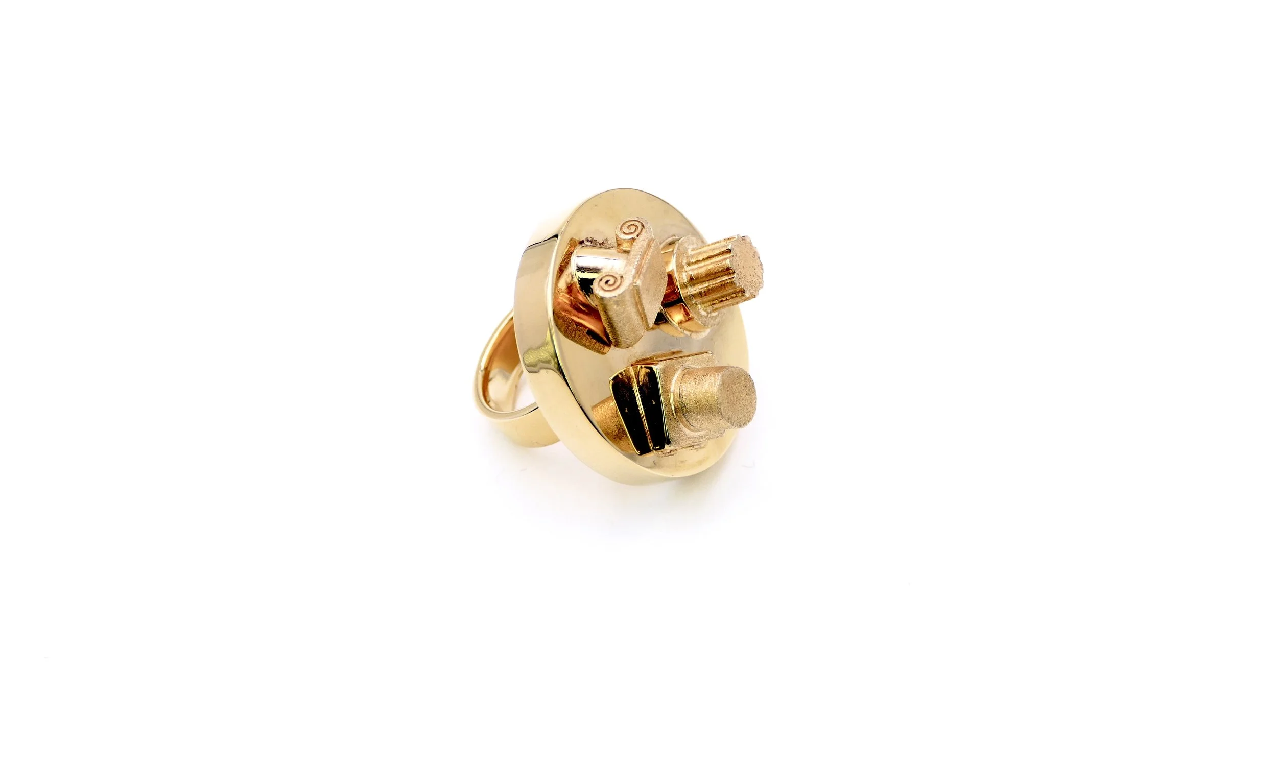 Ettore Sottsass for Cleto Munari Rome & you gilded silver prototype ring 3.JPG