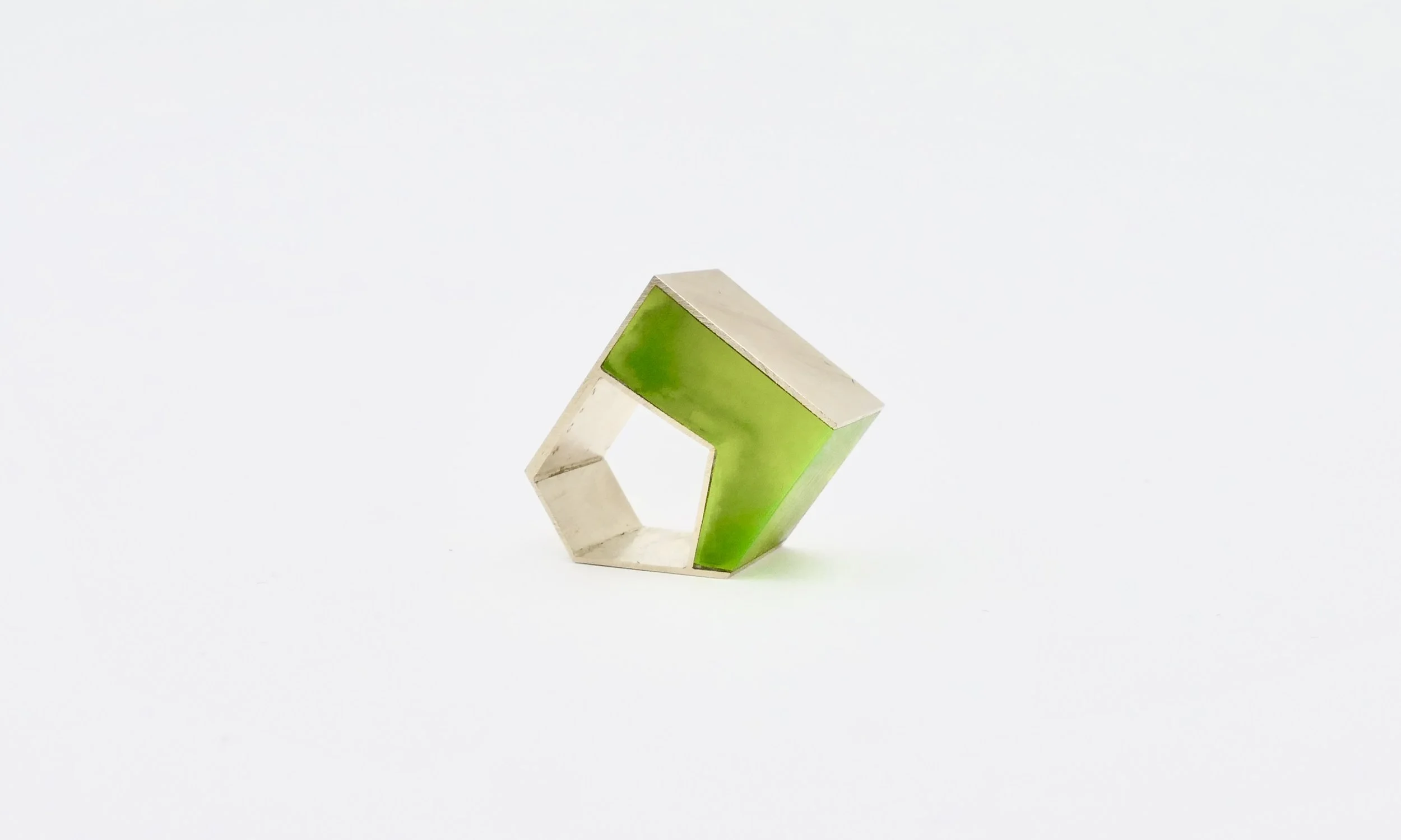Giampaolo Babetto white gold and light green plexi glass ring 4.JPG