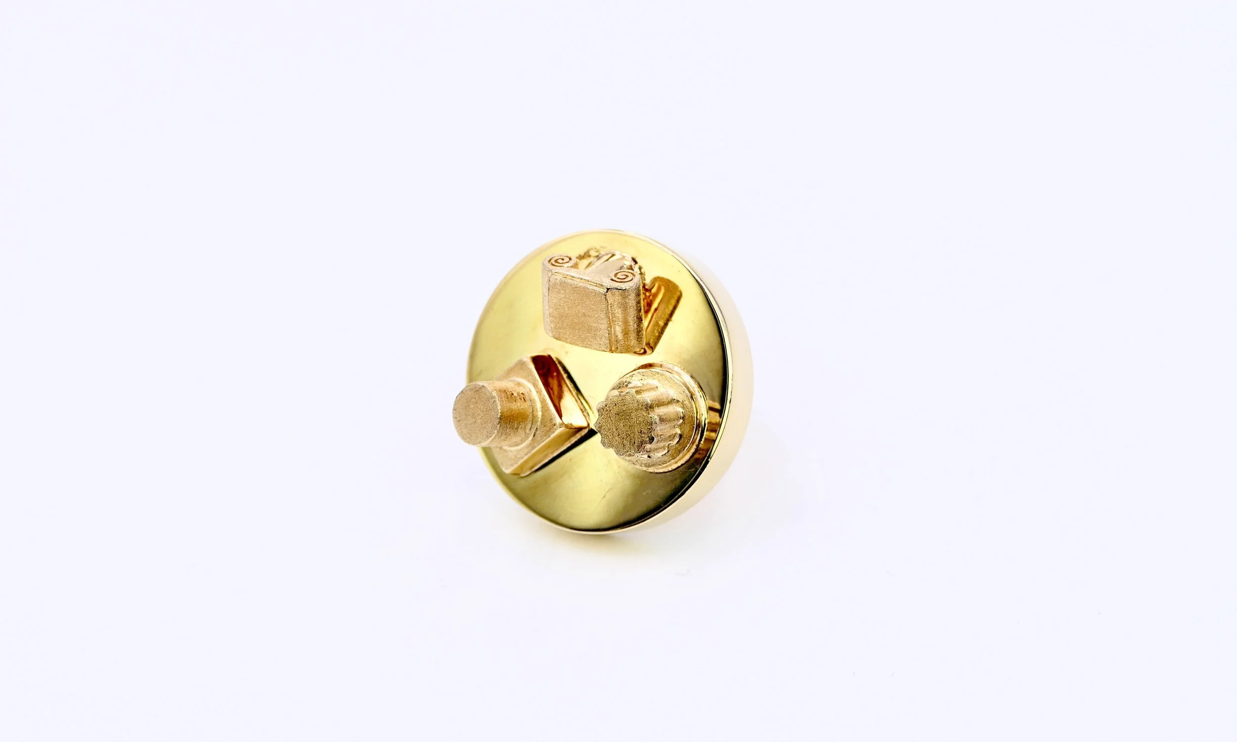 Ettore Sottsass for Cleto Munari Rome & you gilded silver prototype ring 4.JPG