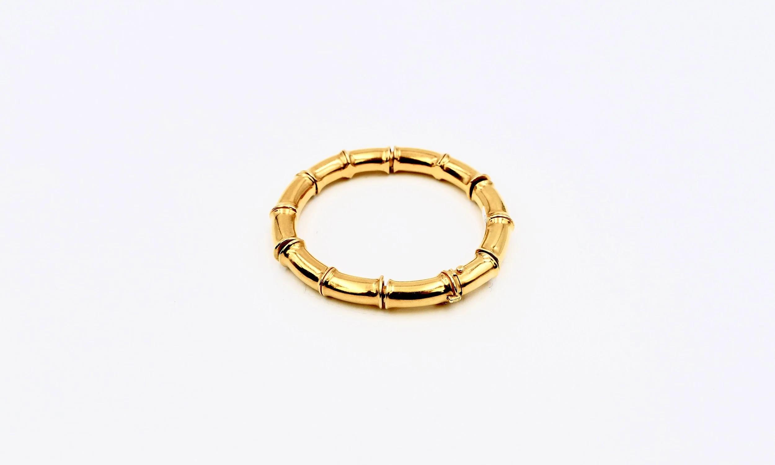 gold bracelet coriolan from bamboo collection created by claude wesel for fernand demaret studio