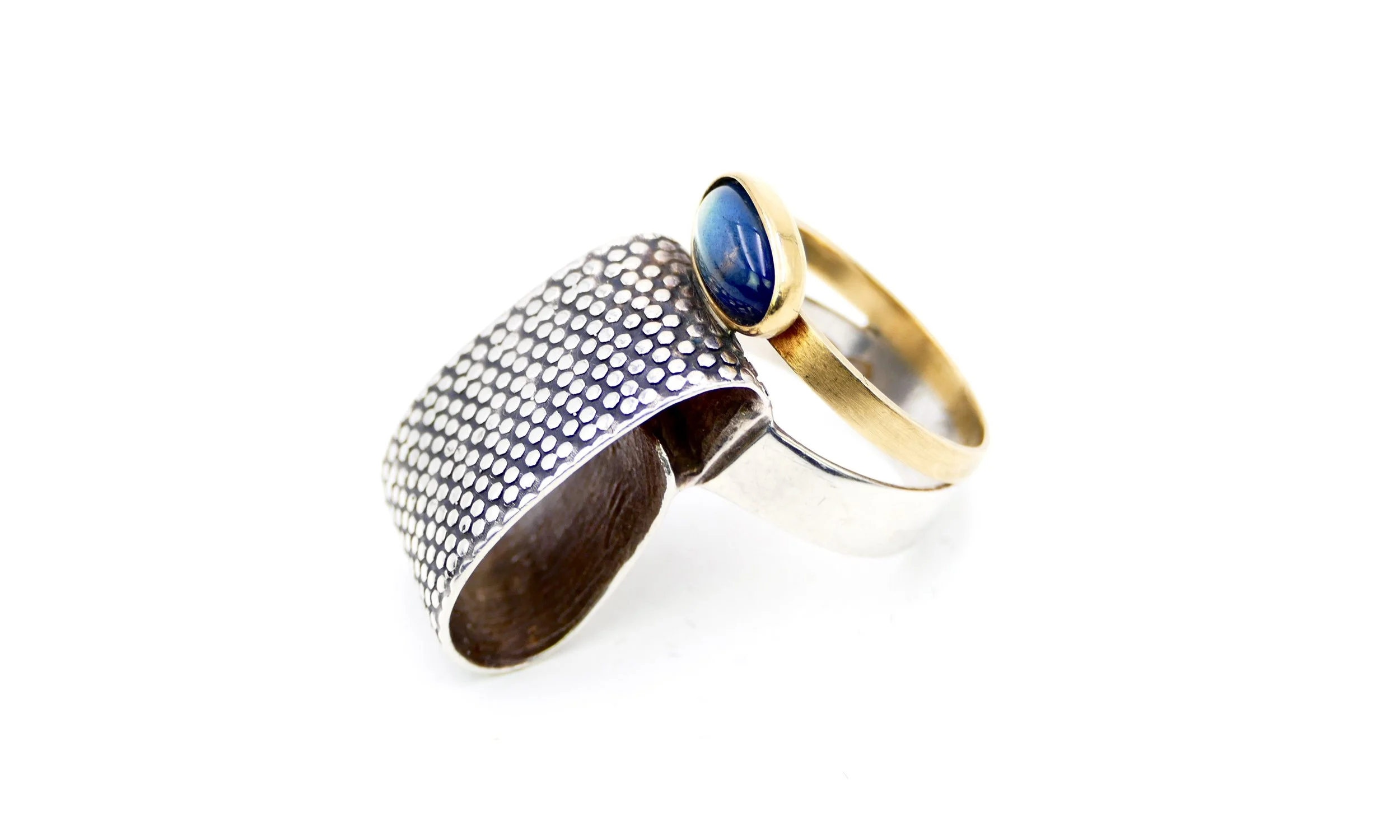 janine renard trame gold silver labradorite unique ring 1.JPG