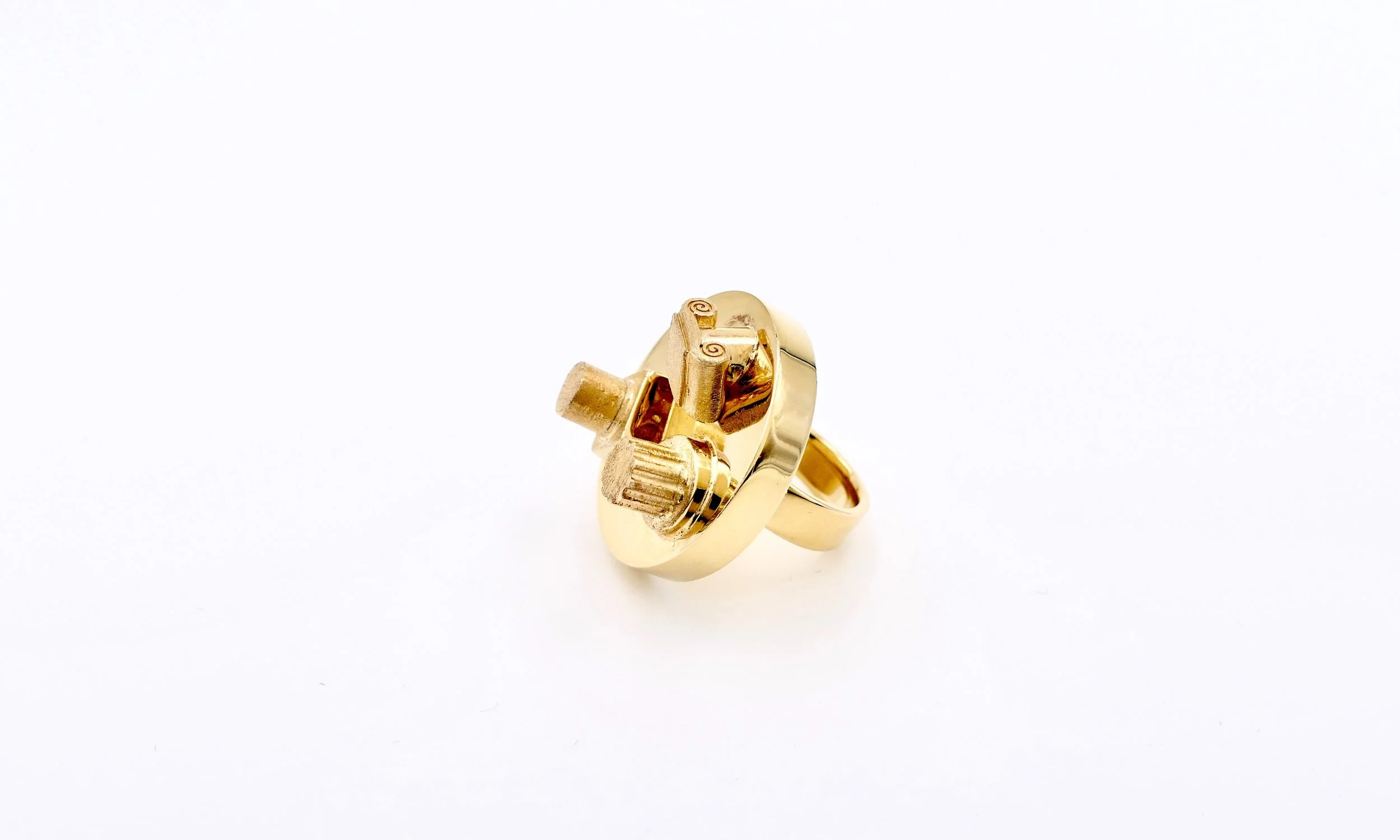 Ettore Sottsass for Cleto Munari Rome & you gilded silver prototype ring 8.JPG