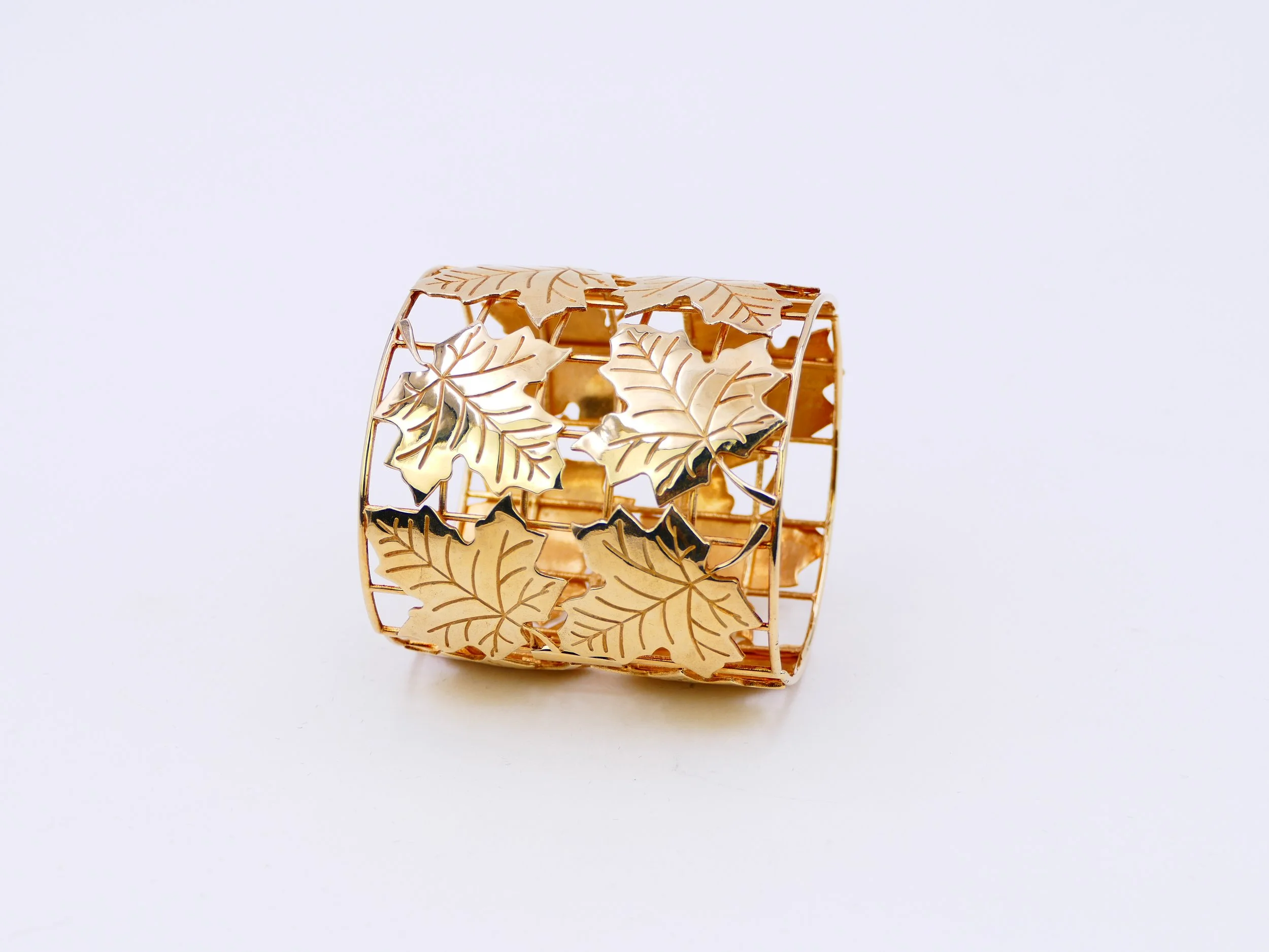 cleto-munari-autunno-gilded-silver-bangle leaf-cage.JPG
