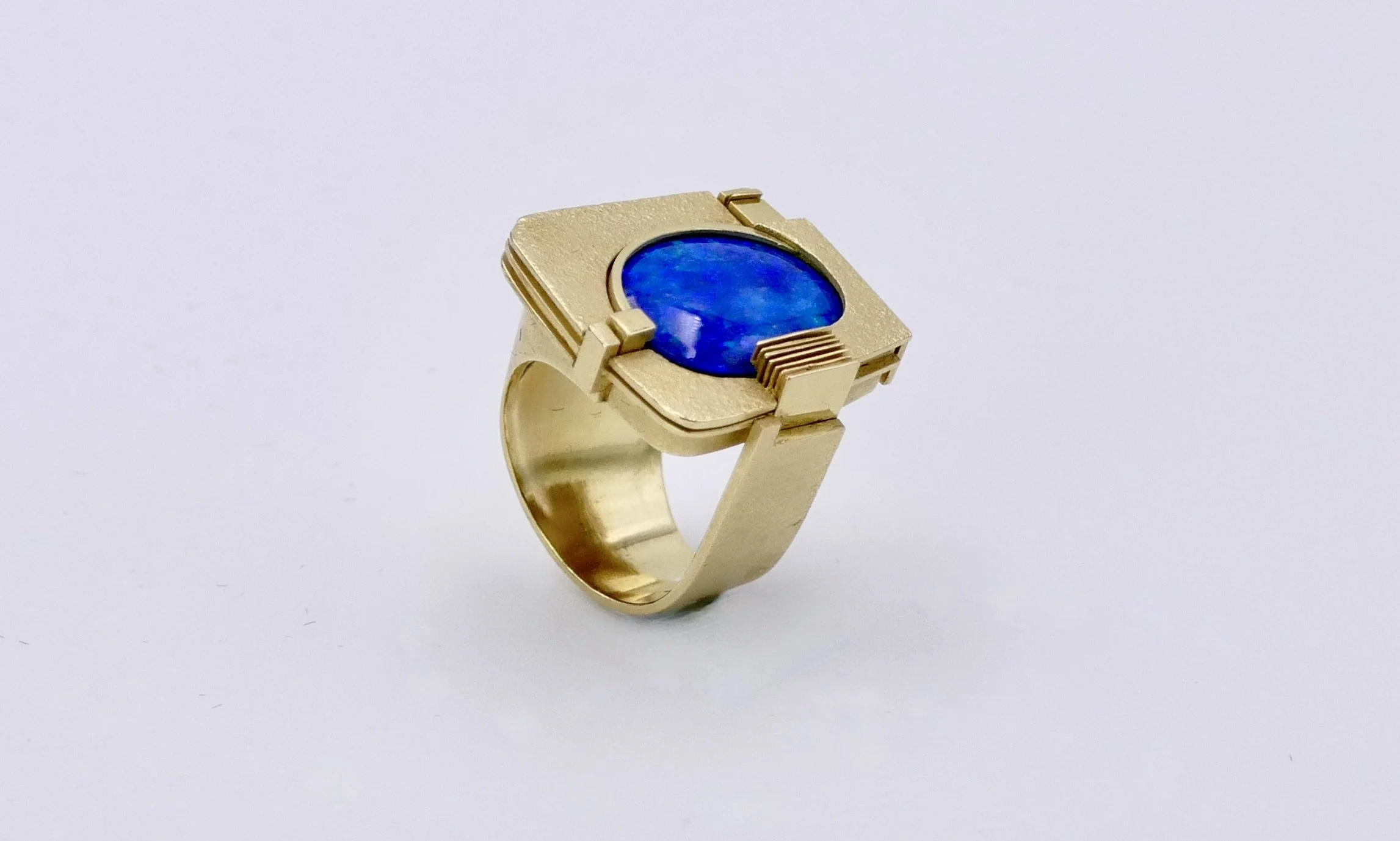 Othmar Zschaler an abstract gold and opal ring