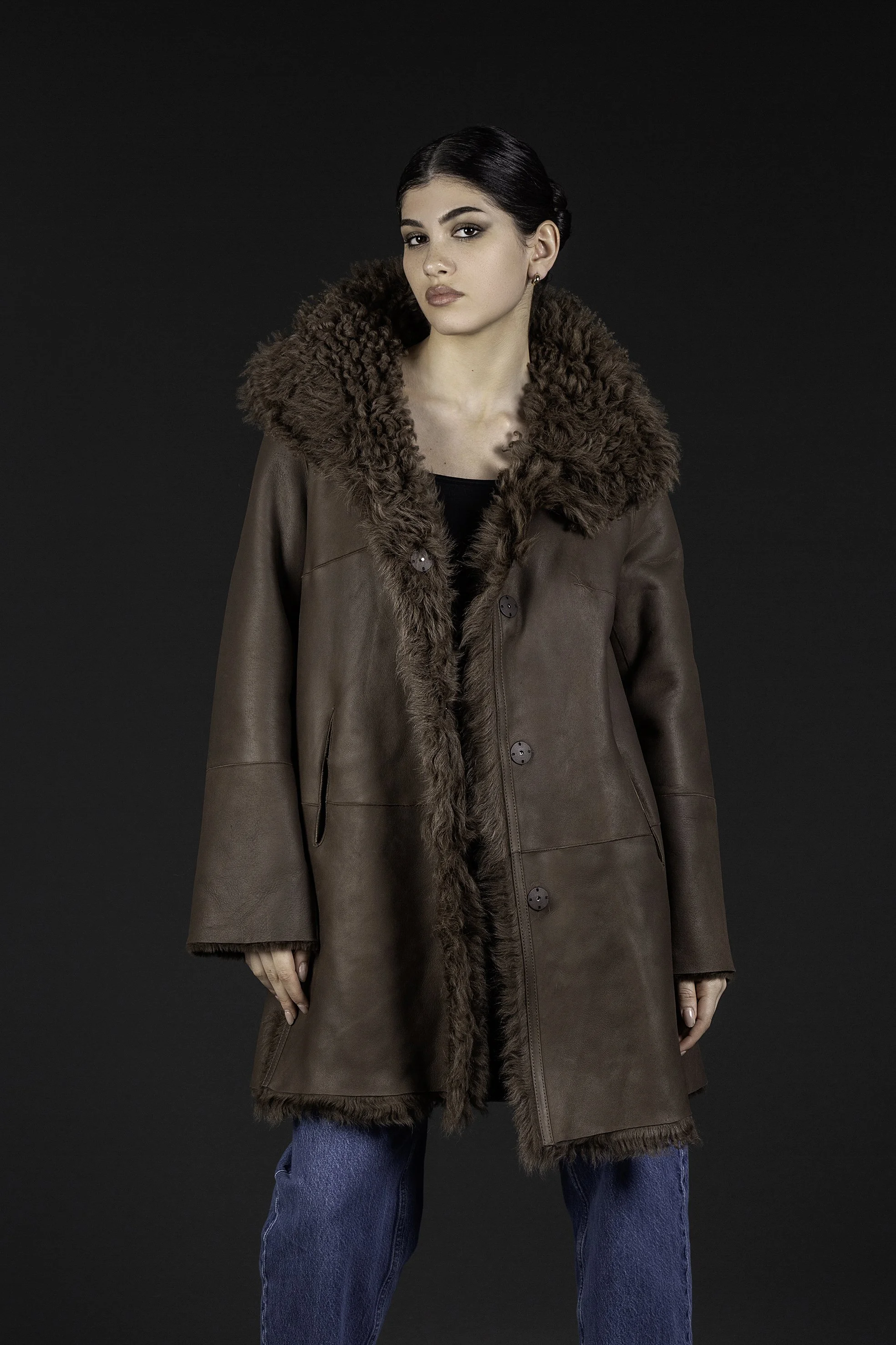 Mod Taran-90cm tigrado og shearling lam