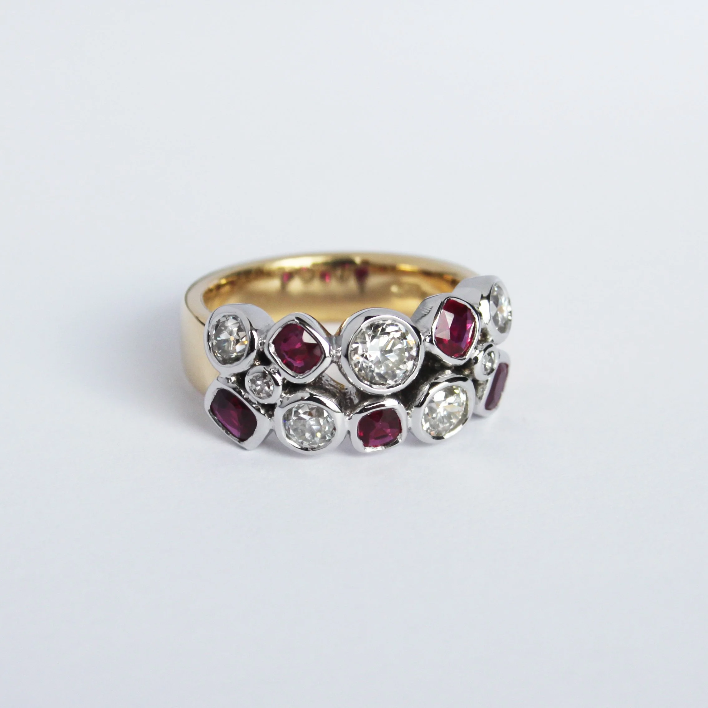 Ruby &amp; diamond ‘bubble’ ring