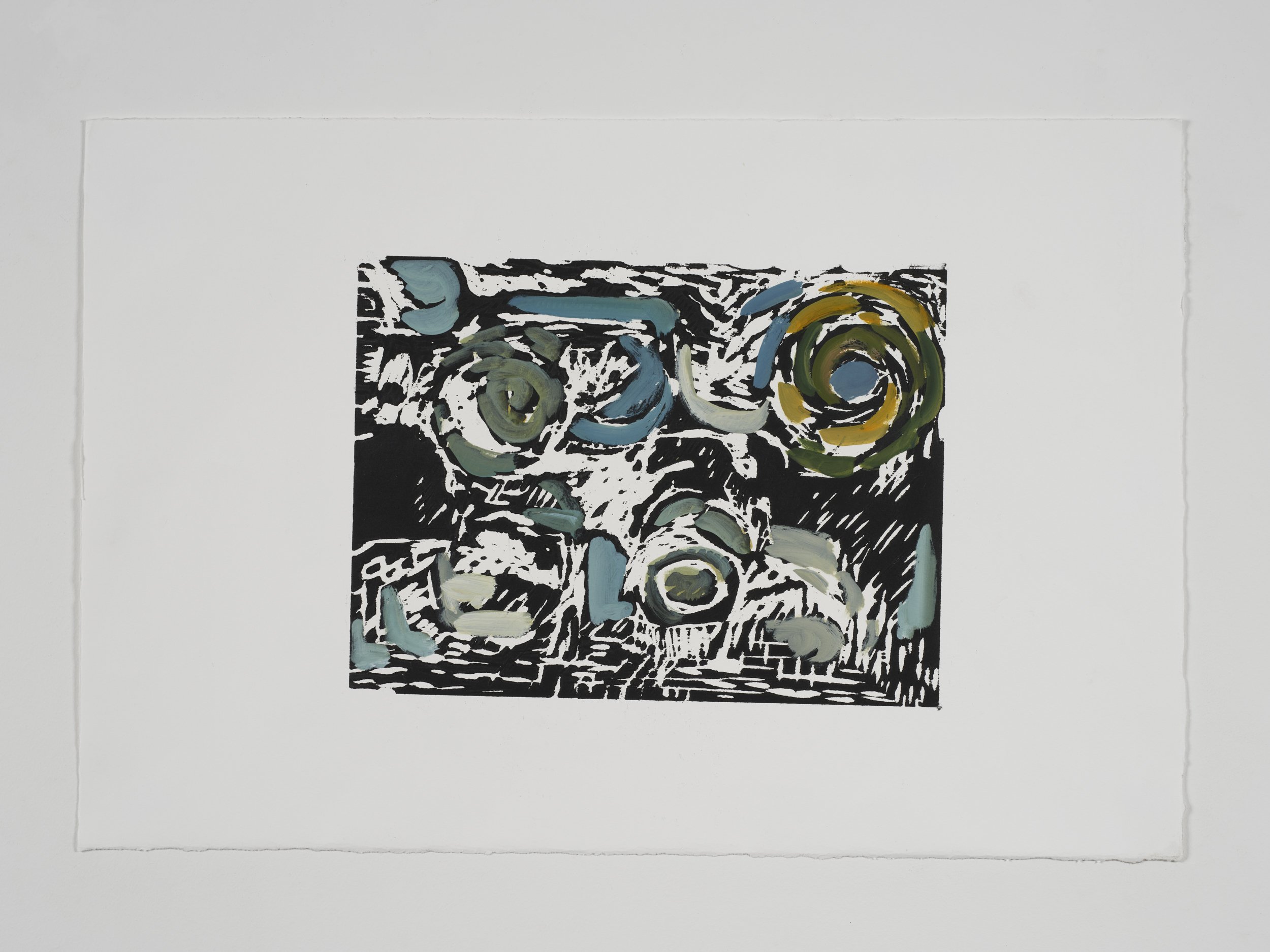 "Tupperware", 14"X17", Woodcut Print & Oil Paint, 2025