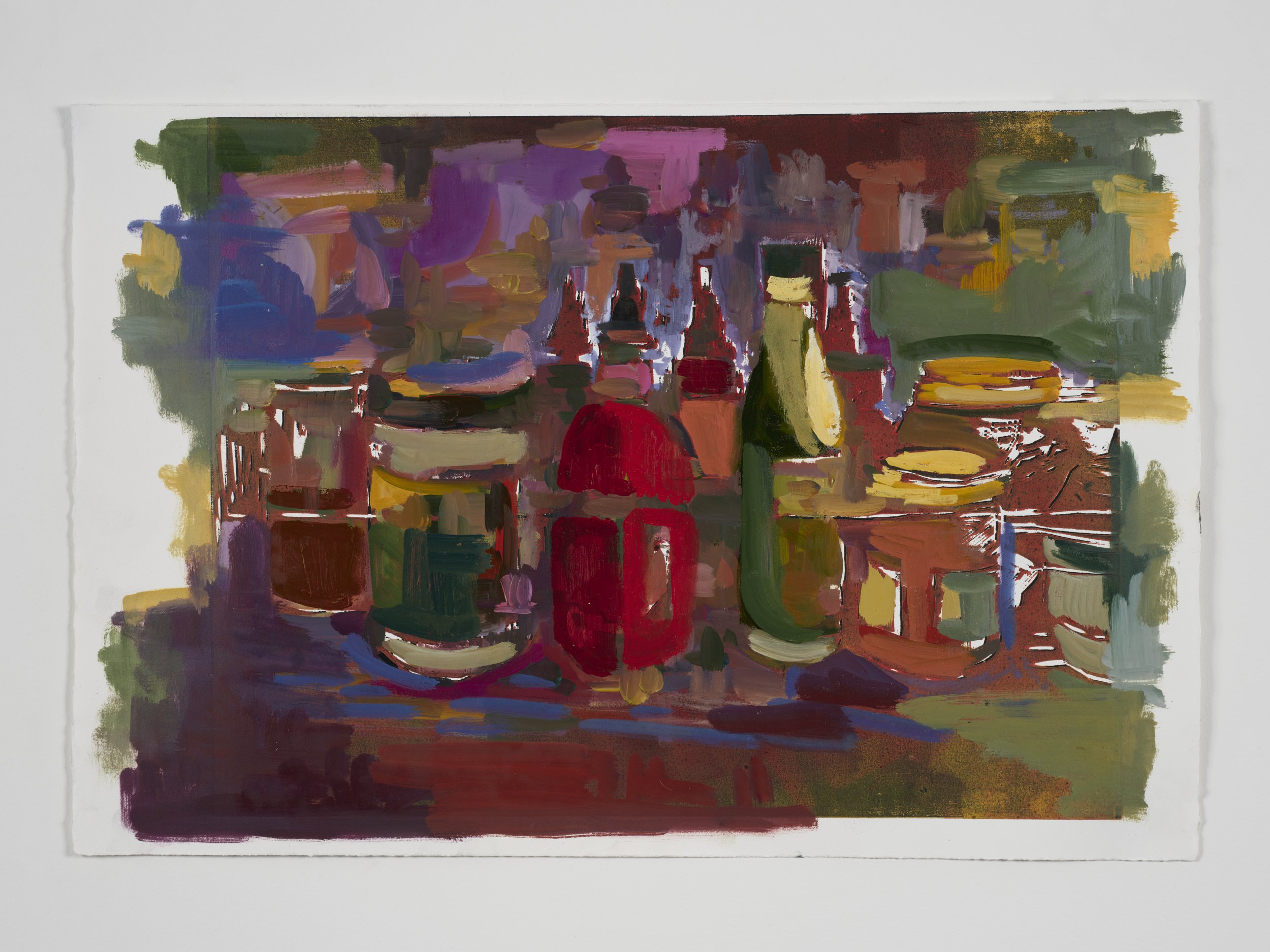 "Hot Sauce II", 14"X17", Woodcut Print & Oil Paint, 2025