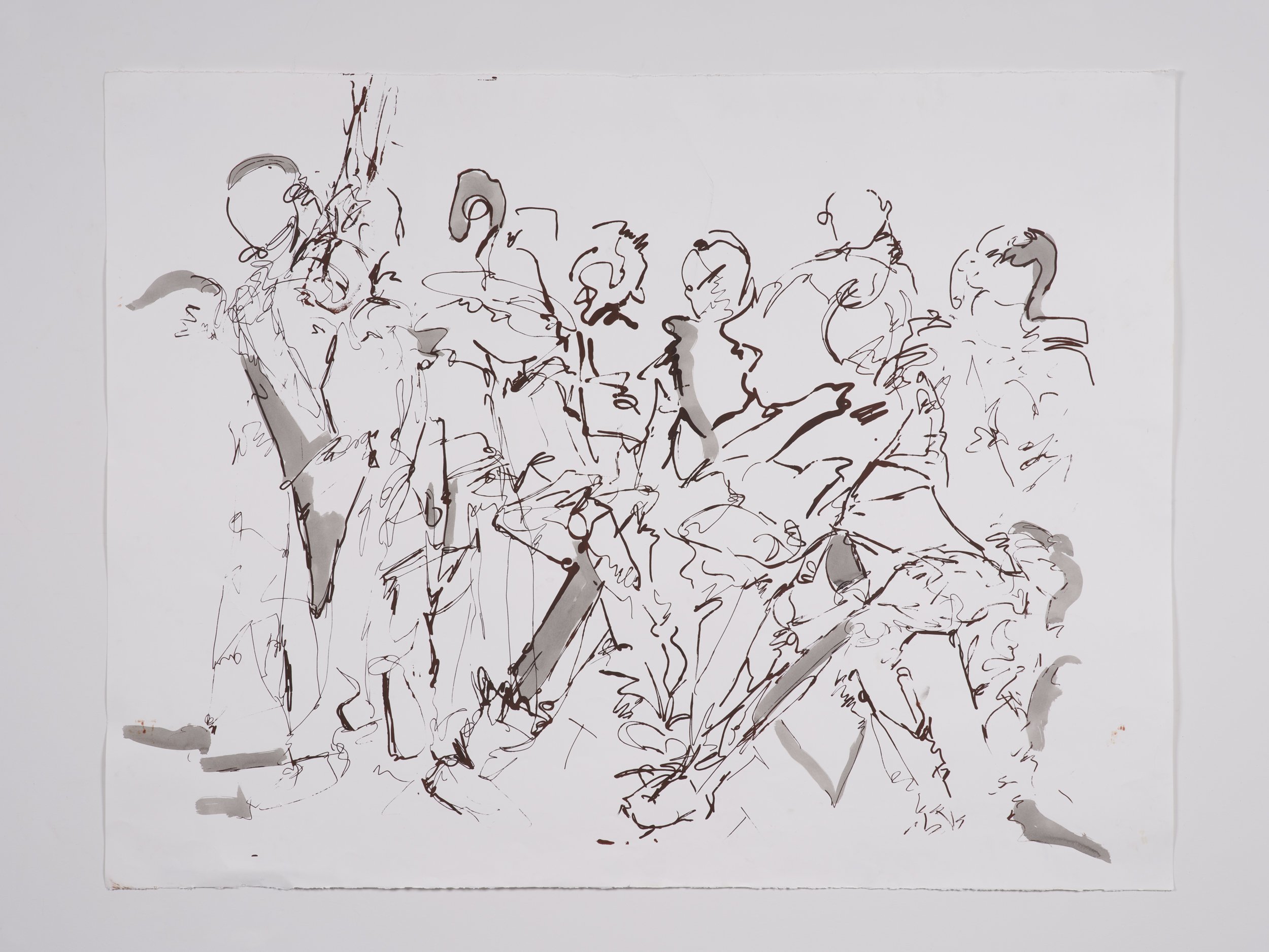 "The Dinner That Never Sat Down IV", 40"X26", Monoprint, 2024