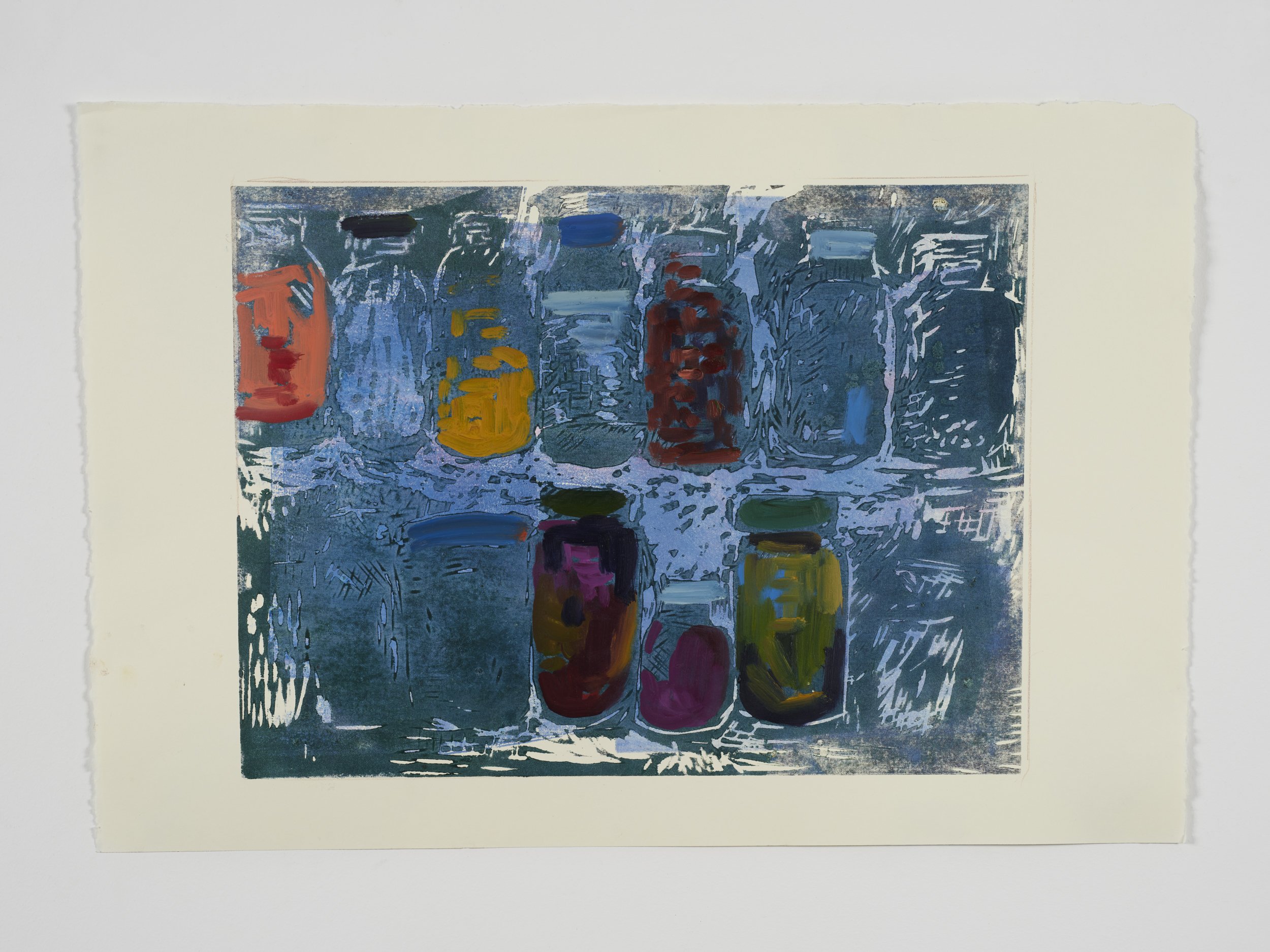 "Spice Drawer IV", 15" X 17", Woodcut & Oil Paint, 2025
