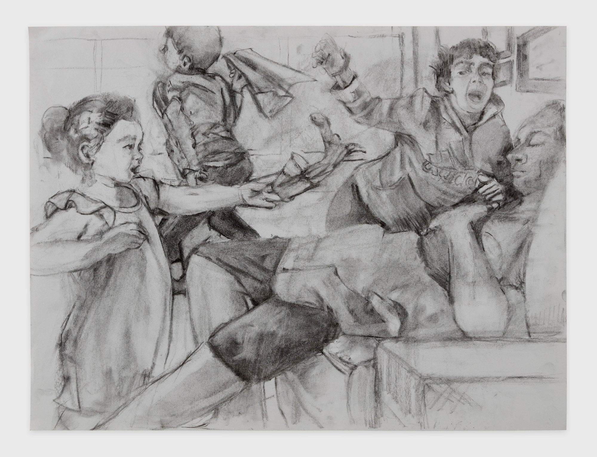 While Dad Sleeps, 18"X24", Charcoal, 3/21