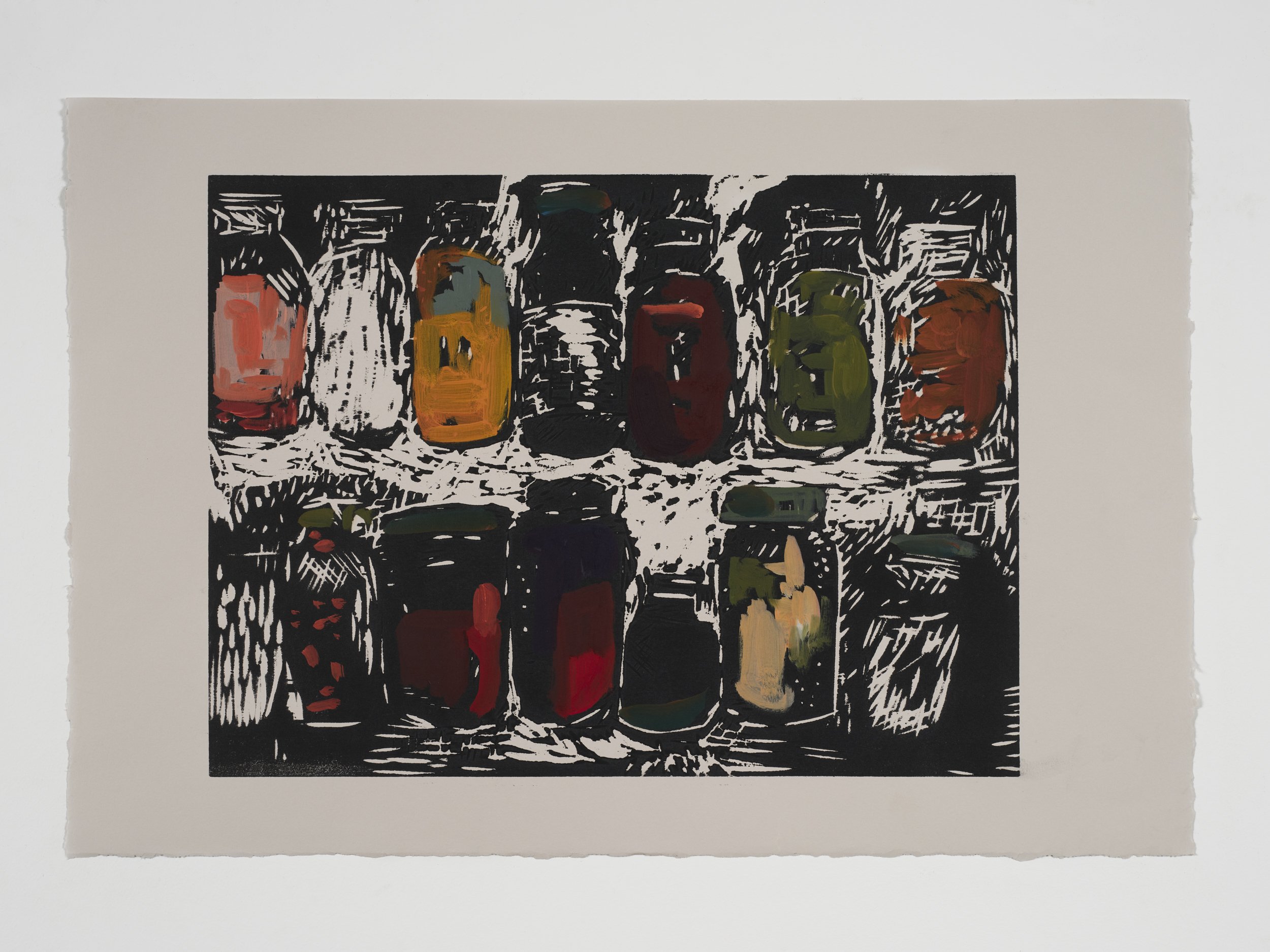"Spice Drawer VI", 15" X 17", Woodcut & Oil Paint, 2025