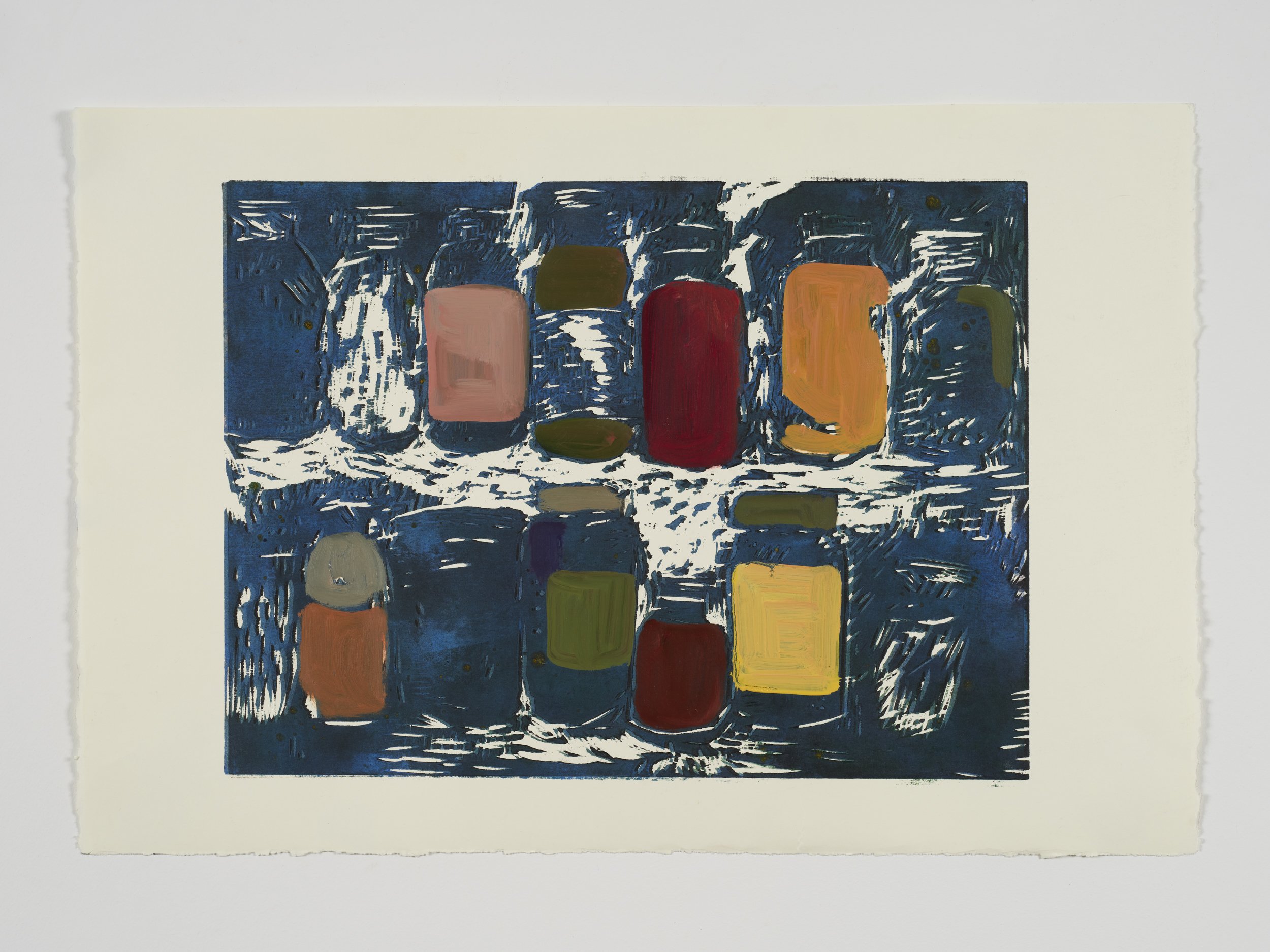 "Spice Drawer III", 15" X 17", Woodcut & Oil Paint, 2025