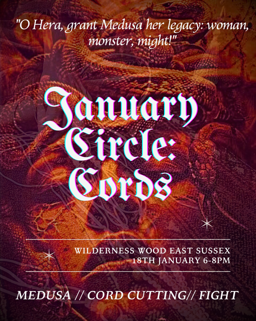 JANUARY CIRCLE AT WILDERNESS WOOD: CORDS