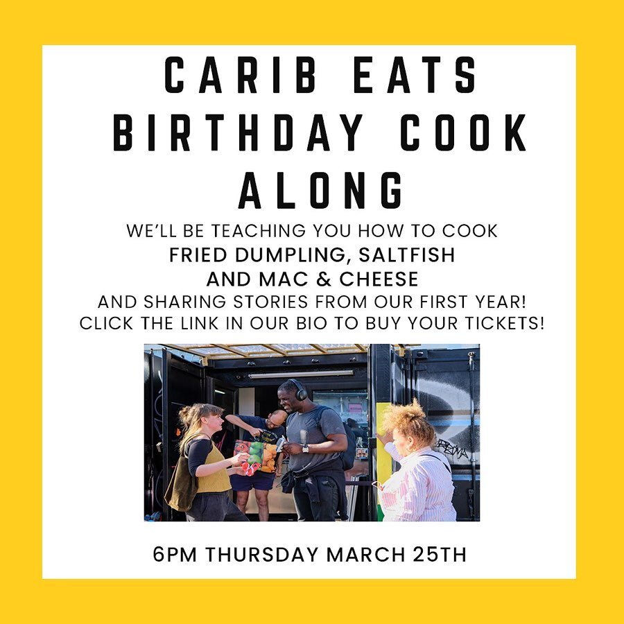 FRIED DUMPLING, SALTFISH FRITTERS AND MAC &amp; CHEESE 

Join us on the 25th and we&rsquo;ll show you how to make these whilst interviewing some special guests about food &amp; Carib&rsquo;s first year! 

Link&rsquo;s in the bio, We&rsquo;ll see you 