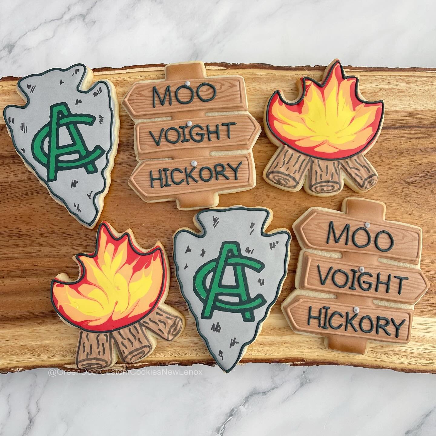 These cookies were part of a set that were happily donated for a dinner and auction supporting the best summer camp in the Midwest. I may be bias because my husband grew up going there and our kids spend a week there each summer. But they honestly ha