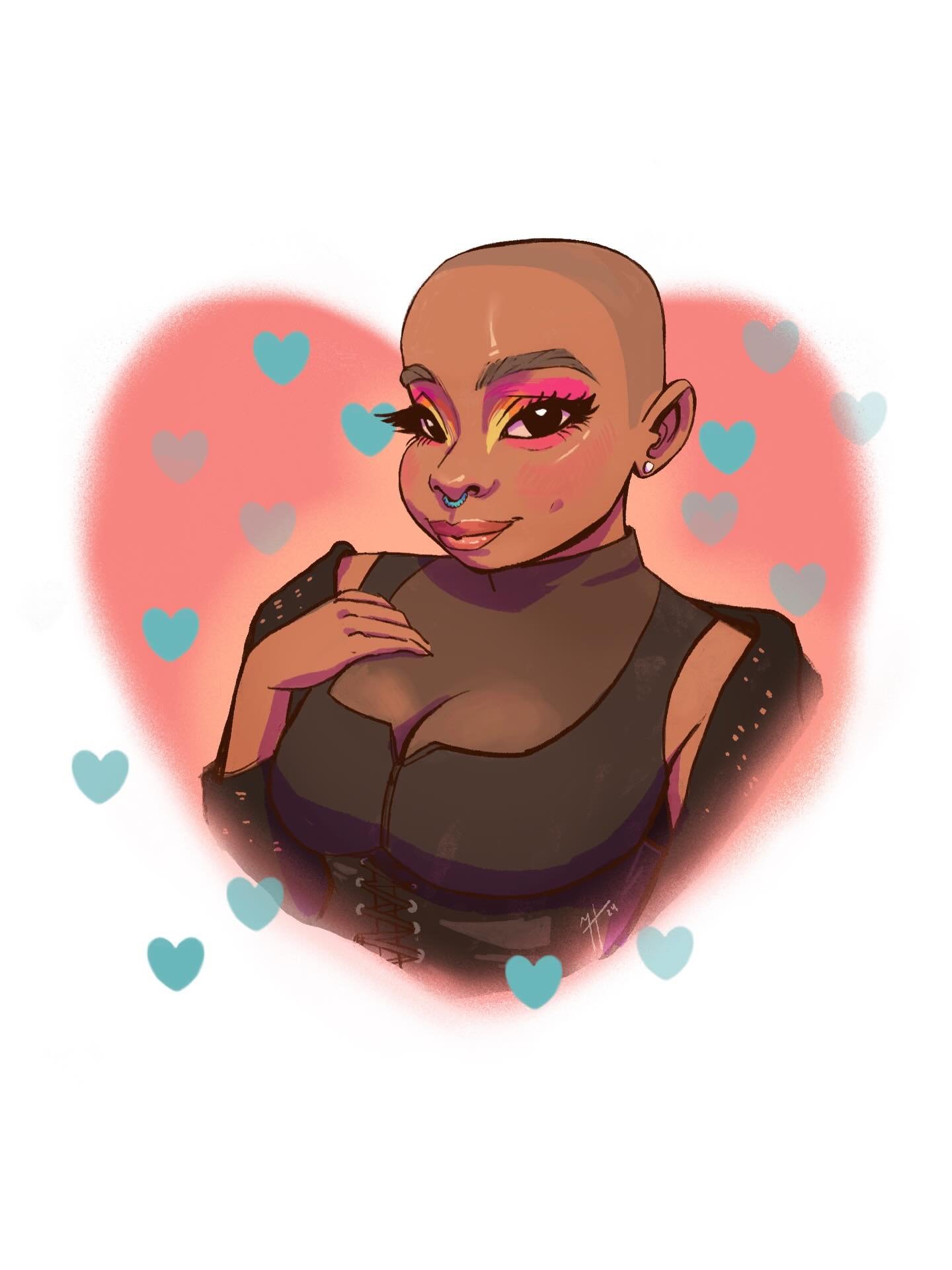 this portrait was such a pleasure to work on 🫶🏽
i&rsquo;ve always wanted to draw the lovely @erinelyse23 and during this commission round i was lucky enough that she commissioned me 🙏🏽💕
getting to celebrate her beauty, confidence, and softness i