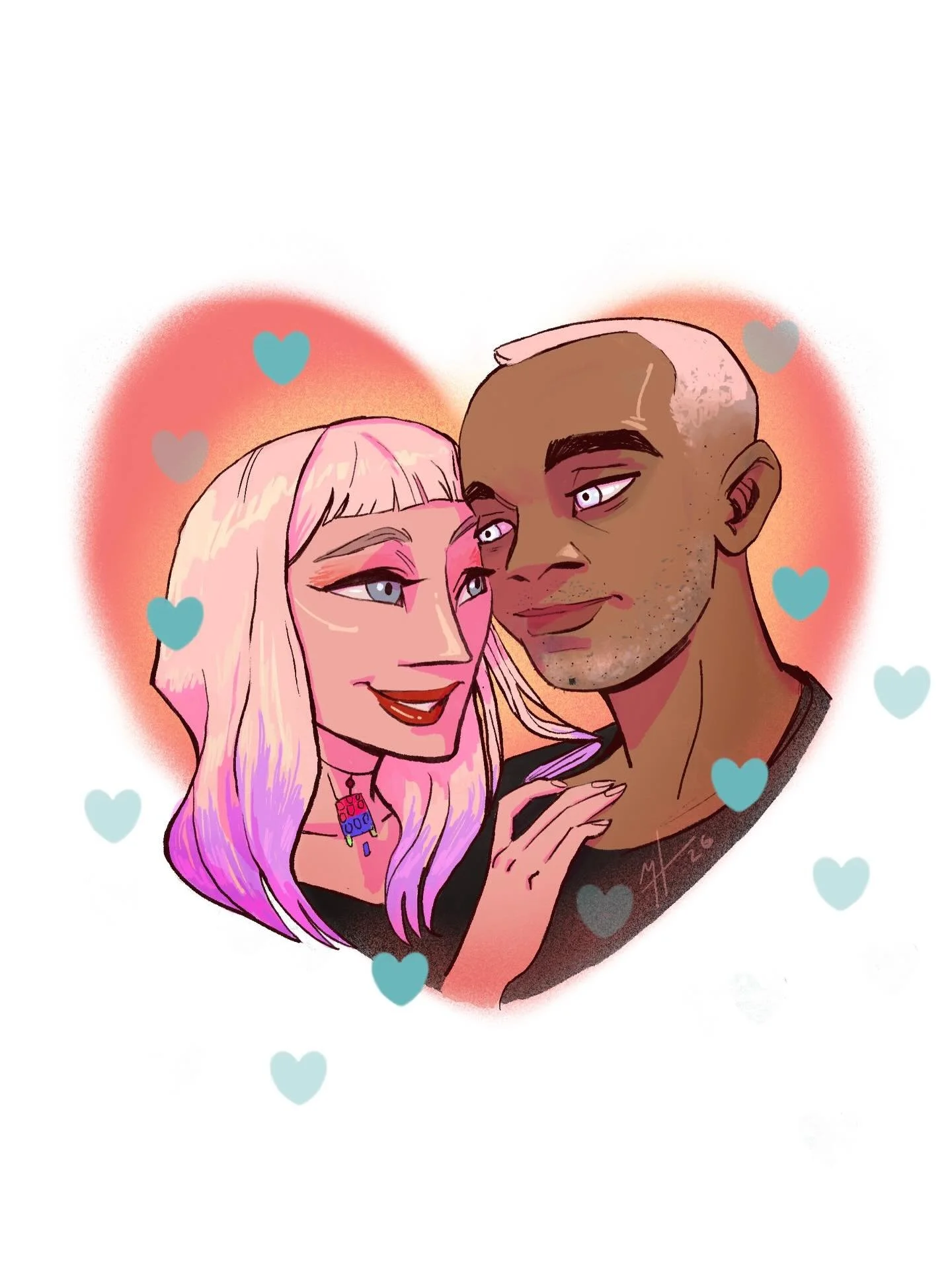 I loooved working on this one! The abundance of reference photos really helped guide the composition and capture their connection in a natural way. Thank you @wunderlush for regularly supporting my art and allowing me to draw you again and again ☺️🫶