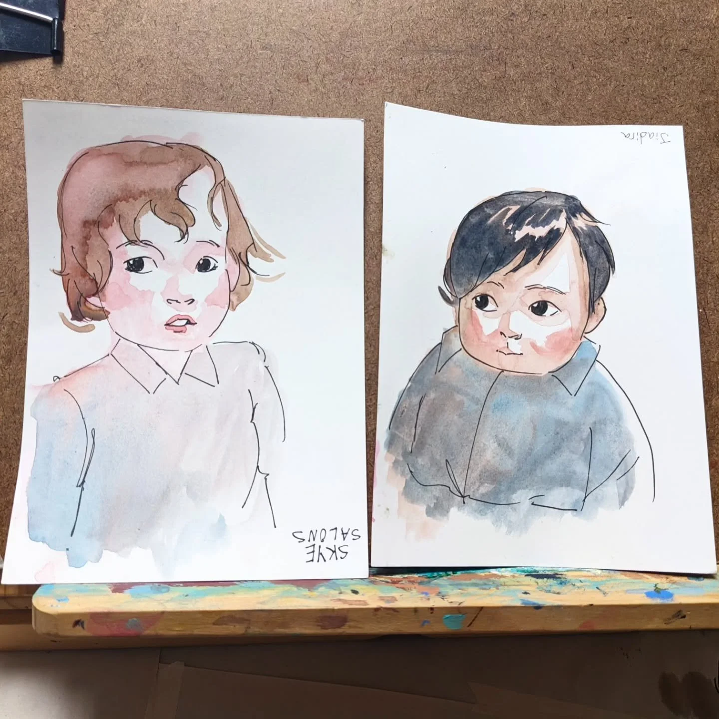 I've been painting again 

1. 5 minute watercolor live painting examples for an event I have later this month (done on scrap paper from past live drawing/painting events lol)

2. Checking for lipstick on my teeth selfie at work

3. My favorite acryli