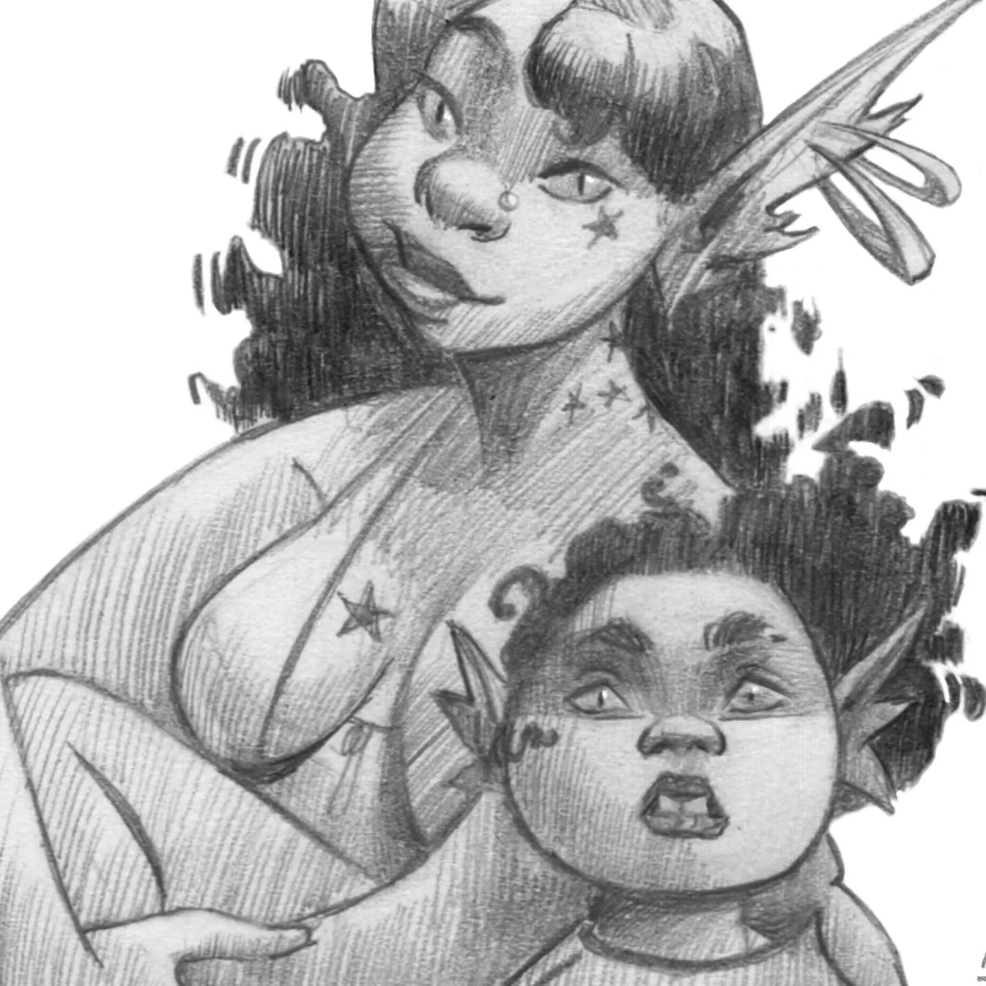 Mom &amp; son posed for #mermay

2023
5 x 7" Graphite on bristol board