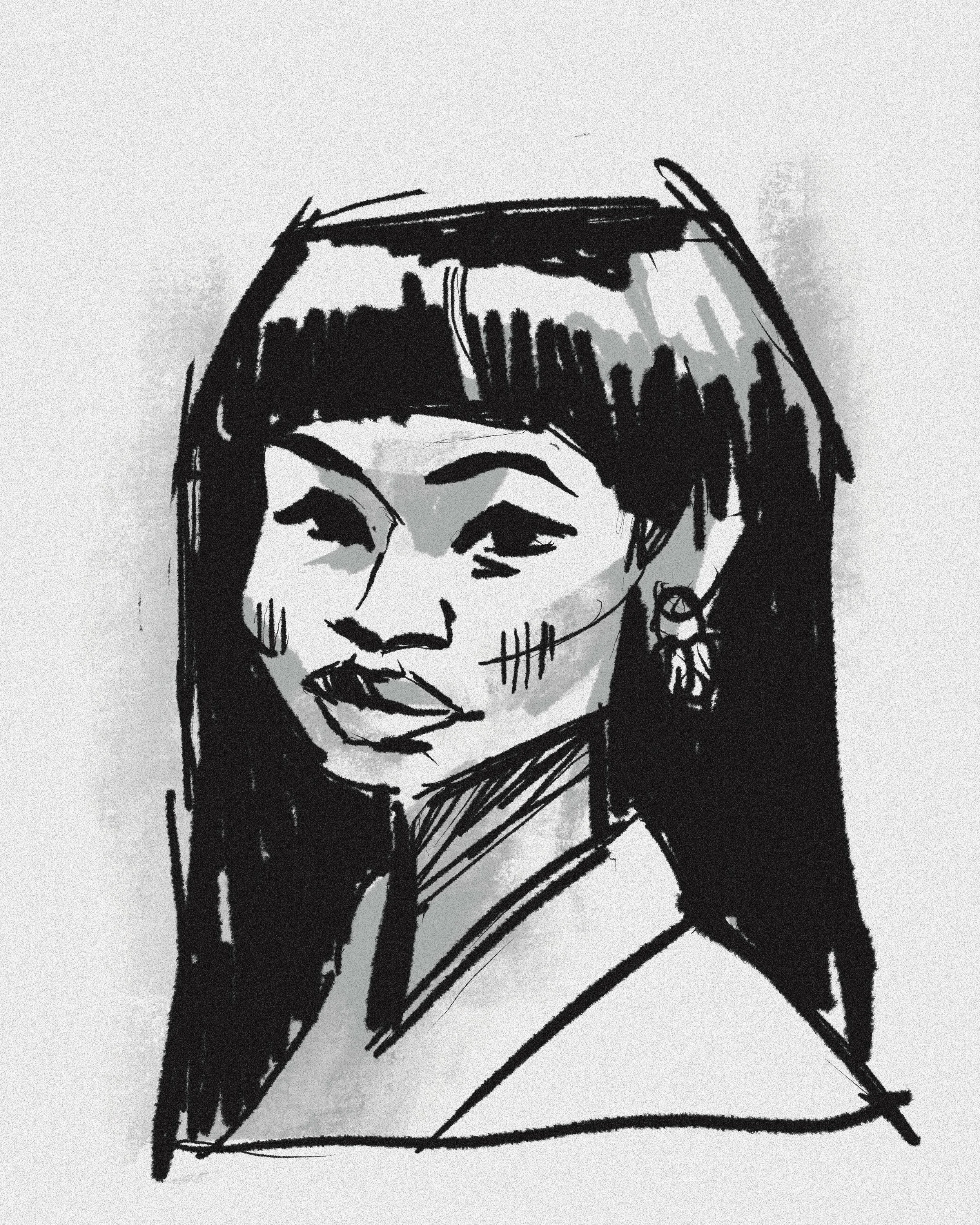 playing with brushes in preparation for a live drawing gig