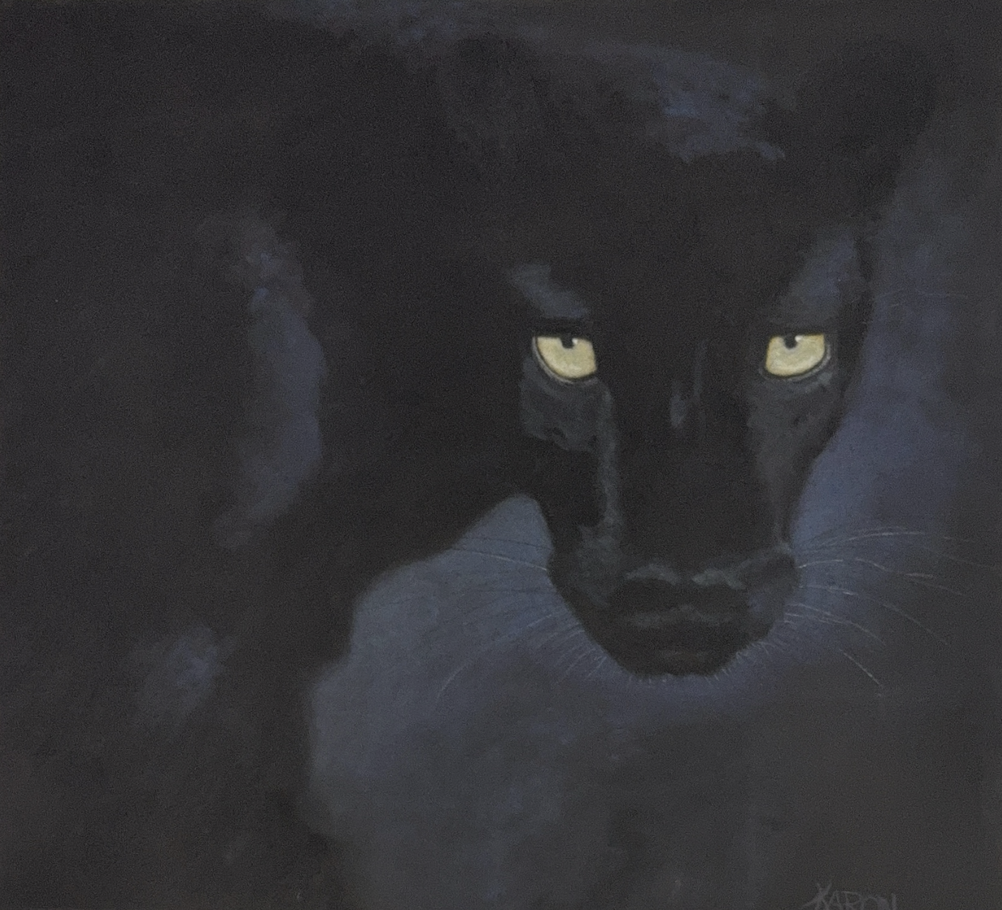 Midnight . Prowl Pastel   16 x 18