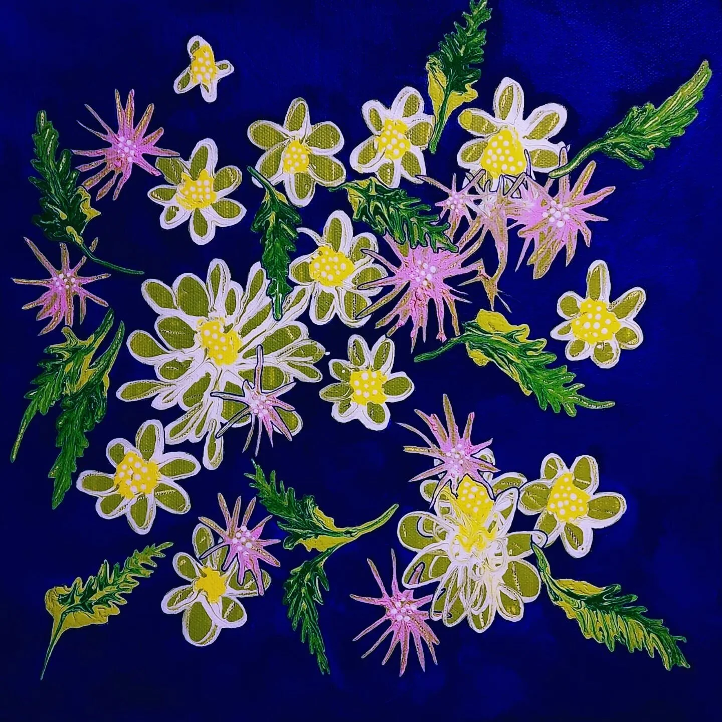 square foot painting on canvas #fortheloveofalia #losangelesartist #artwork #painting #art #flowerpainting  #paintingoncanvas #flor