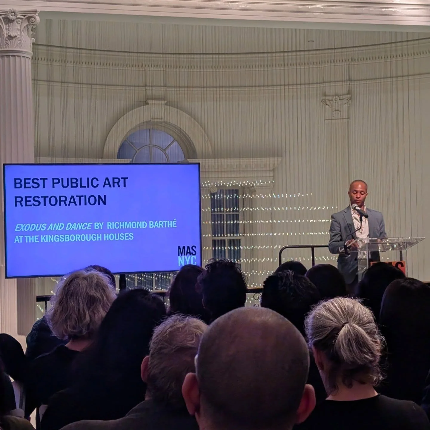 Thank you @mas_nyc for the award and the lovely evening! Thank you @nychagram, @ronnetterileyarchitect @evergreene_arch_arts and @fmslighting for being a great team! And congratulations to all the other 2026 MASterworks Design Award recipients.