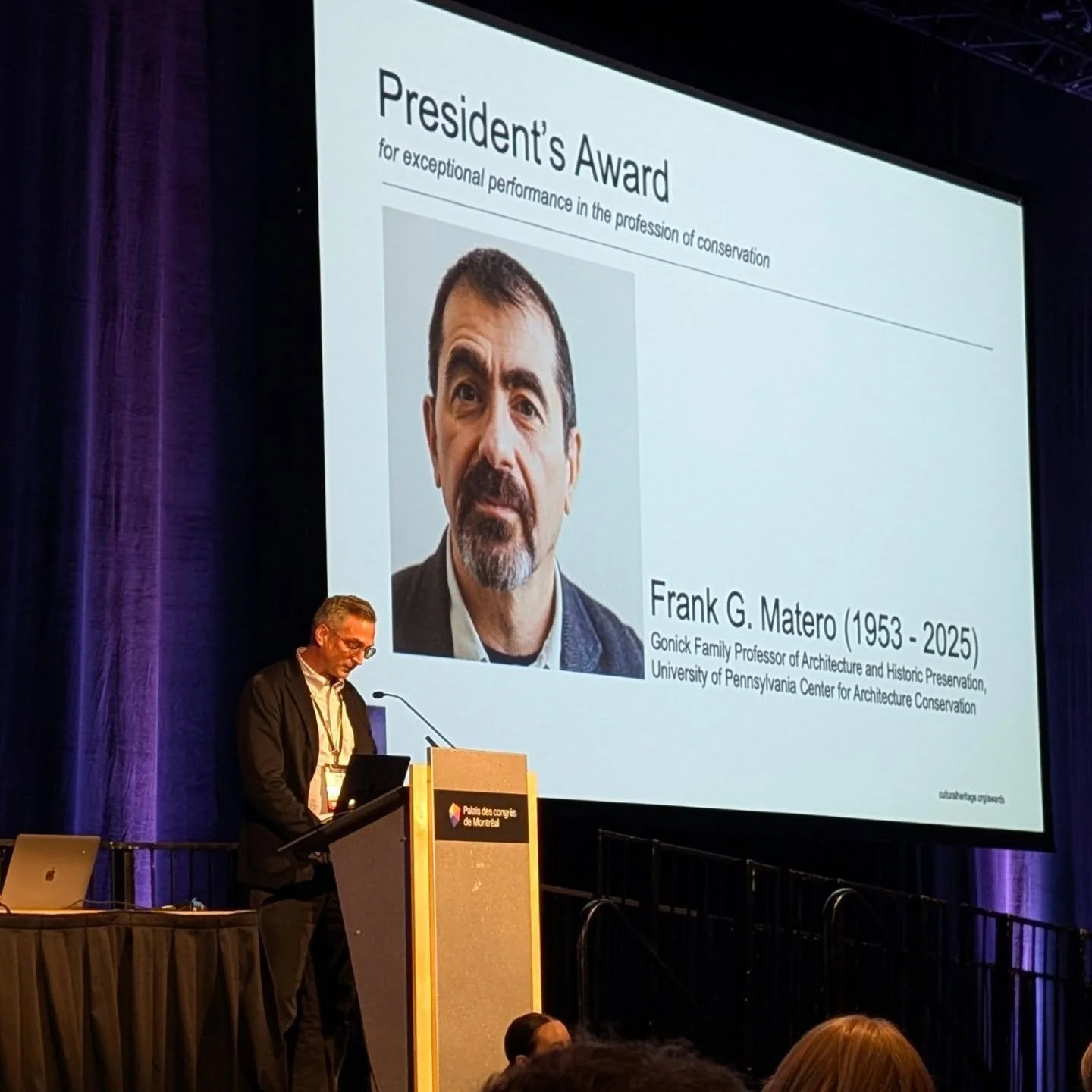 Thank you Andrew Fearon @heritageconservationco for your touching words about Frank Matero. A well-deserved award, Frank has inspired and influenced all of us in the field of architectural conservation through his teaching and dedication to the profe