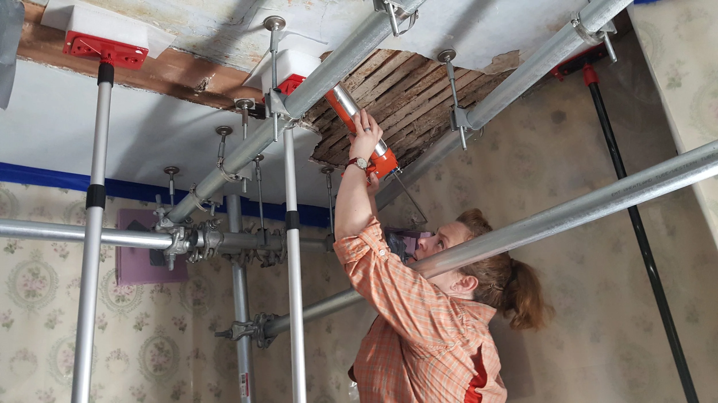 Repairing damaged plaster keys.