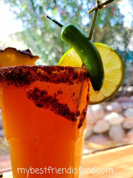 Dirty Michelada with Chamoy and Tajin Rim Topper
