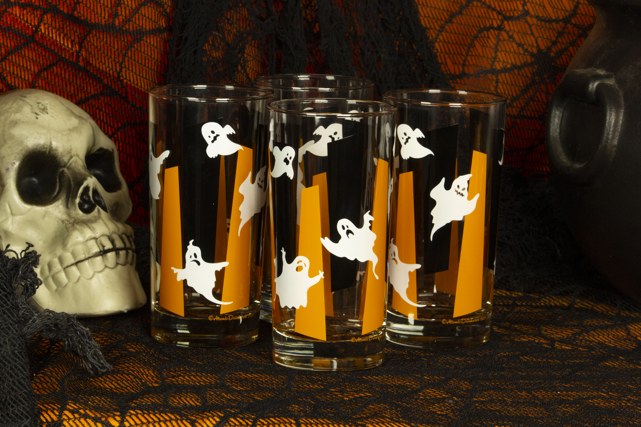 Glowing Ghouls Collins Single Glass