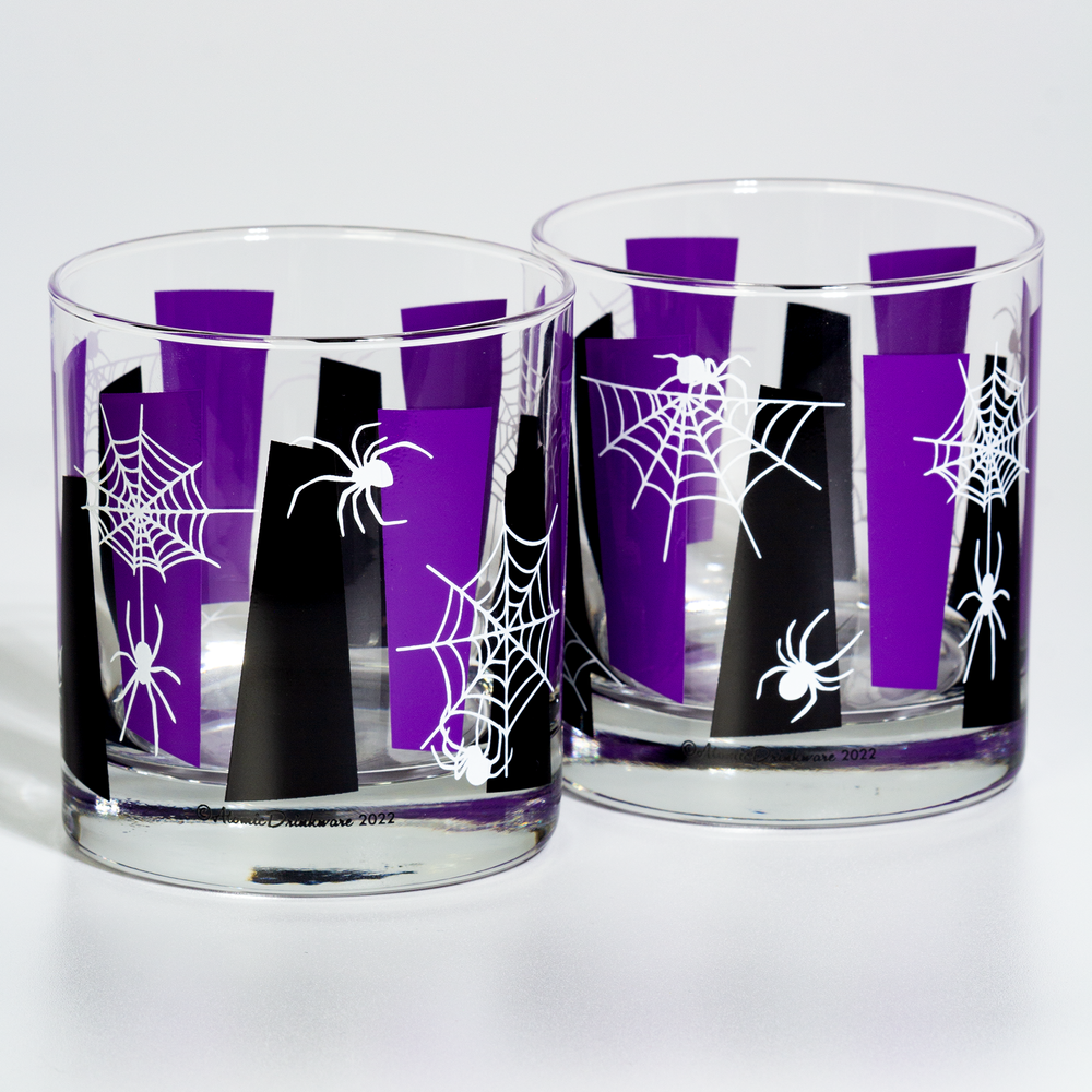 Macabre Mix Halloween Atomic Drinkware Collins Glasses - Set of 4