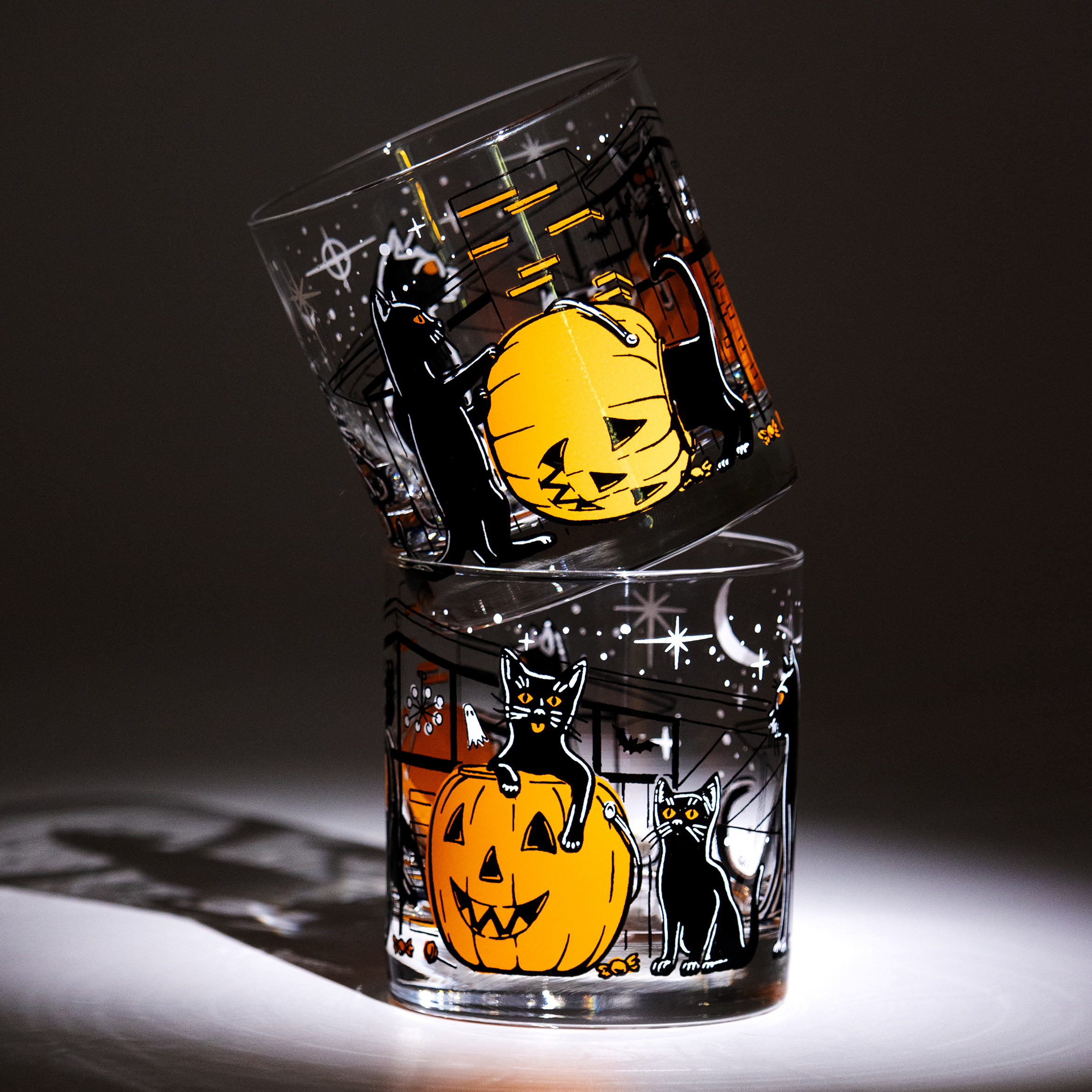 Pumpkin Prowlers Rocks Single Glass