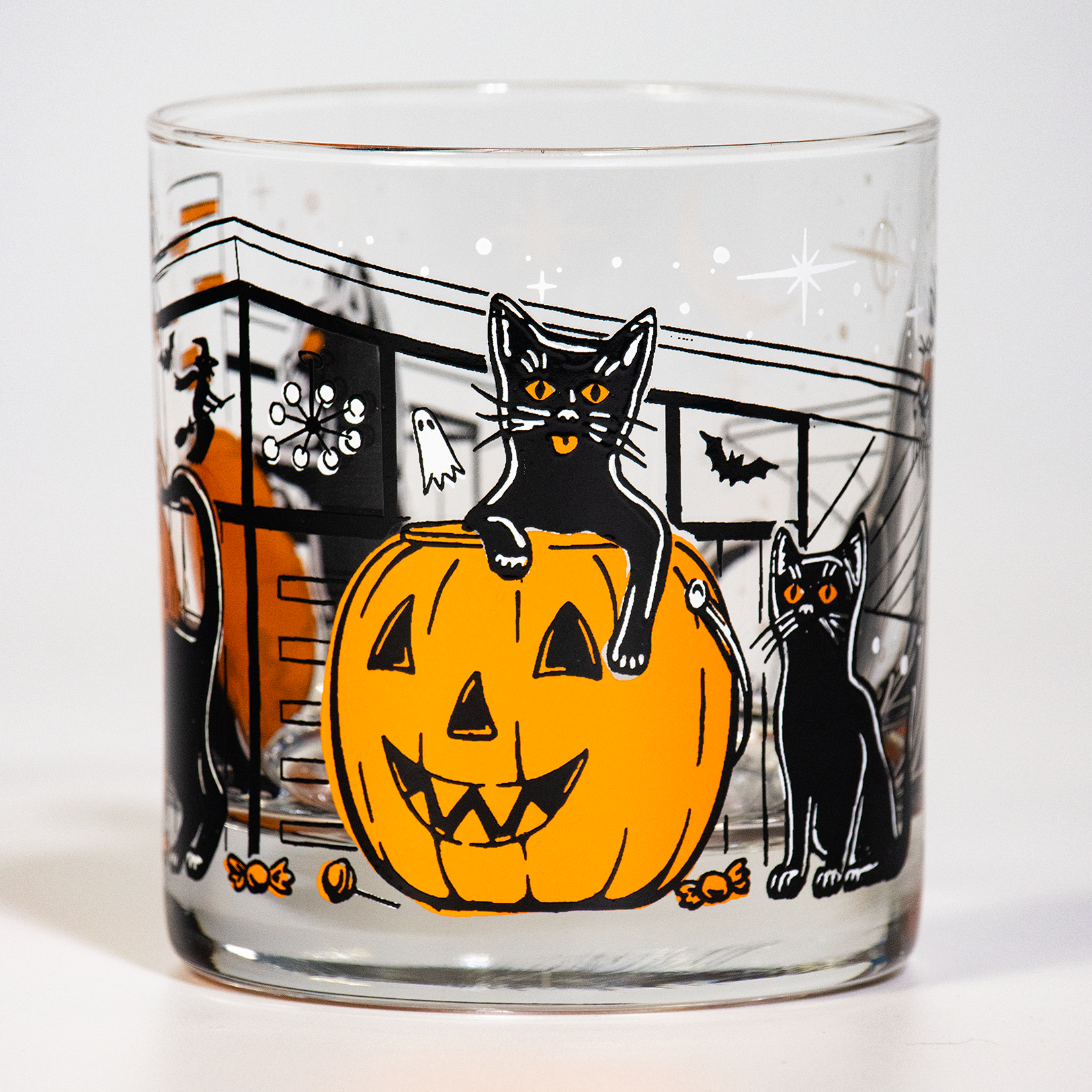 Mid-century modern Halloween glasses