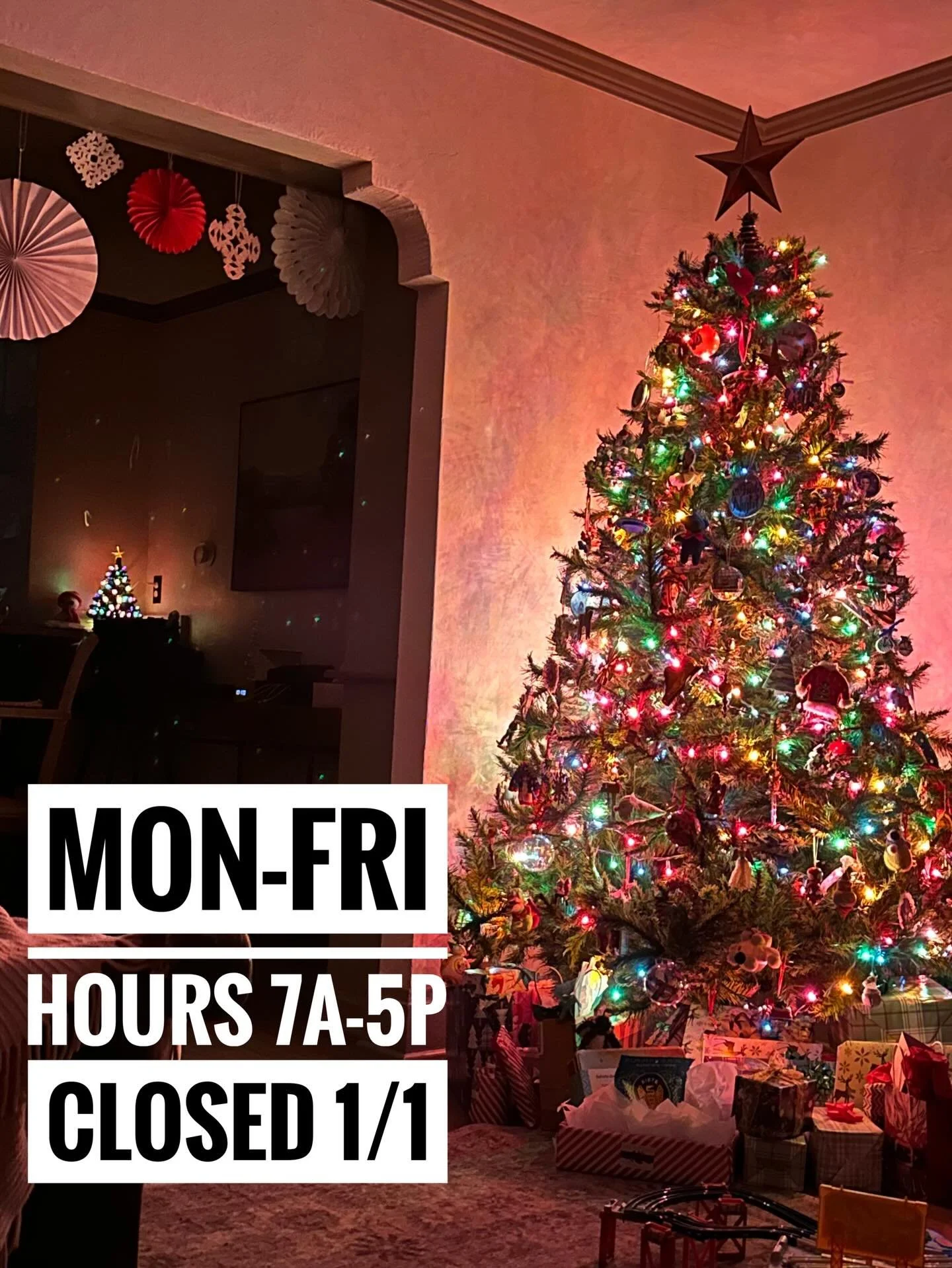 Hey there, party people! 🤘🏼✨🤍🎄☕️

We&rsquo;ve got some adjusted hours again this week! 

MONDAY-FRIDAY 7a-5p
THURSDAY 1/1 CLOSED! 

Normal hours over the weekend 
SAT 7-4
SUN 8-3
🤗😘🫶🏼🪩

Thank you for all the love you&rsquo;ve shown us these 