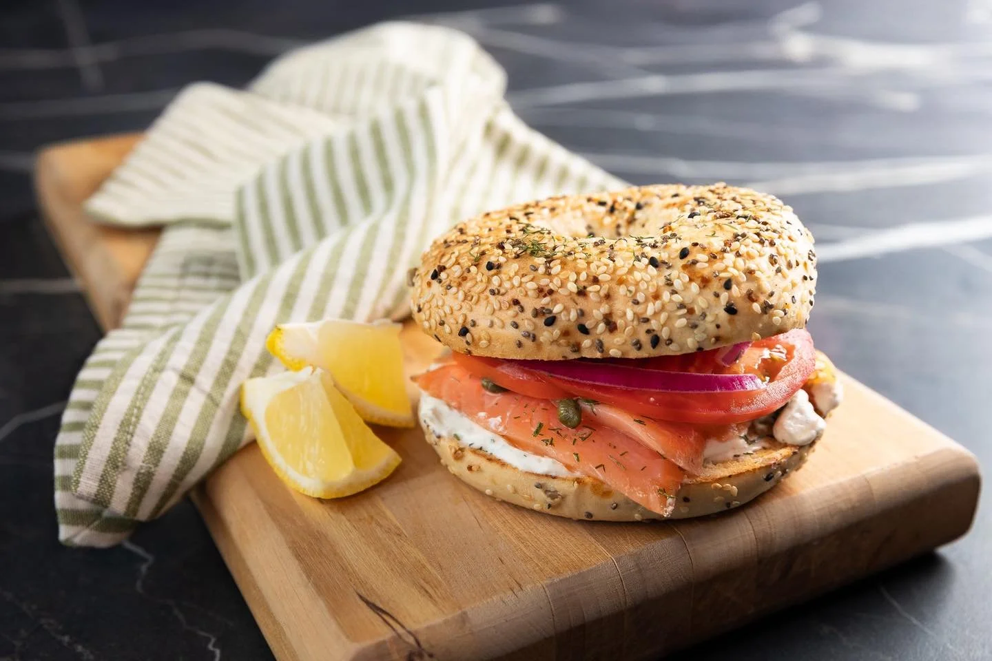 🍣🥯 SPRING SAMMIE! 🥯🍣

The Lox &amp; Bagel is BACK! 

Cold smoked salmon on a @bagelrycincy  Everything Bagel 🤩 served with a house-made dill cream cheese spread, sliced tomato, thin sliced red onion, capers, and sliced lemon on the side&hellip;
