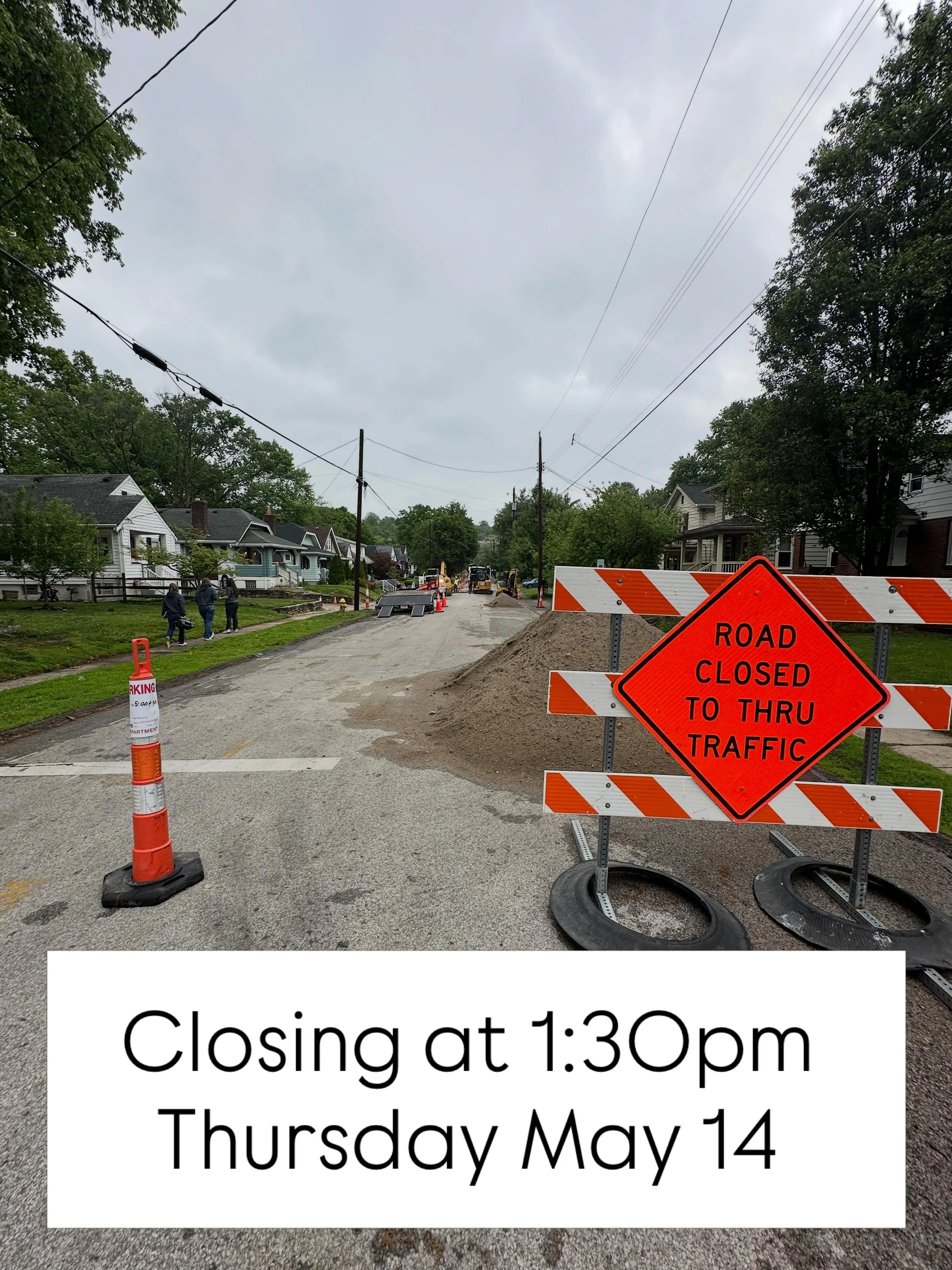 Hey y&rsquo;all! We&rsquo;ll be closing EARLY, at 1:30pm, tomorrow &mdash; Thursday May 14 &mdash; due to the water being shut off from 2-5pm (#constructionlife) 

Because, sadly, water is fairly necessary to making tasty coffee 😌

But we&rsquo;ll b