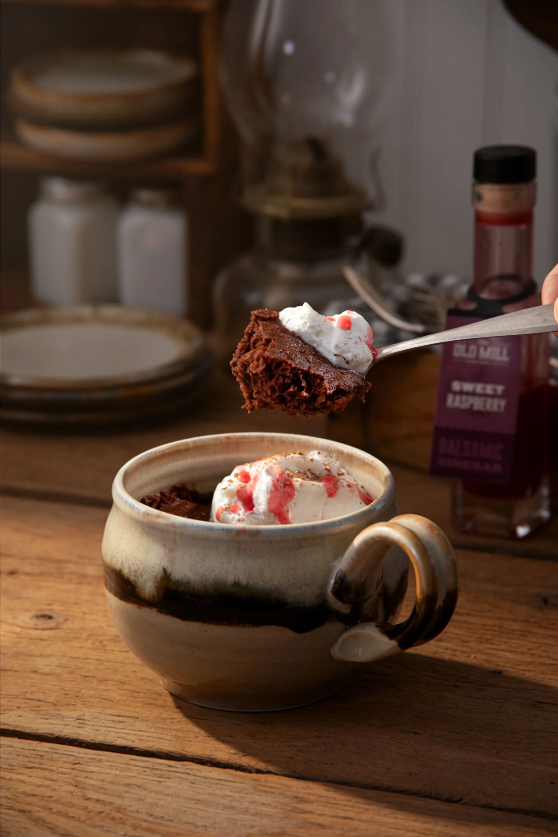 Chocolate Raspberry Mug Cake