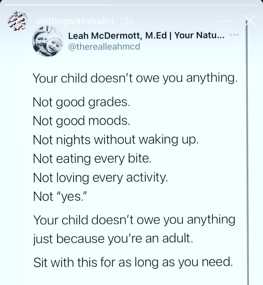 You might owe them a big thank you for showing up and teaching you a thing or two.... ;) 😁🤯🤷&zwj;♀️

#consciousparenting #children #pauseandreflect #breathe #meditate #innerchildhealing #dothework