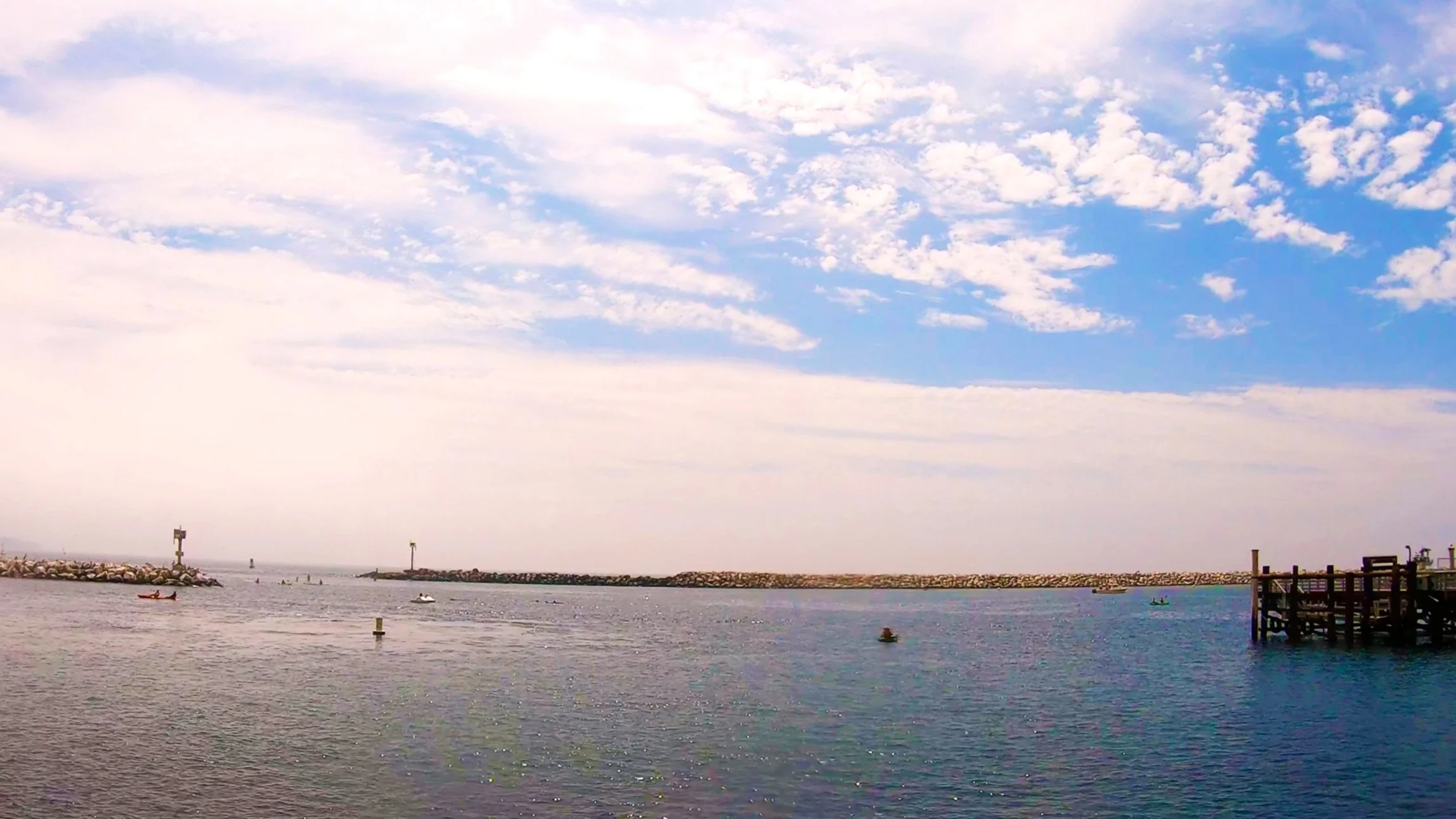 Foggy Redondo Beach Harbor, California