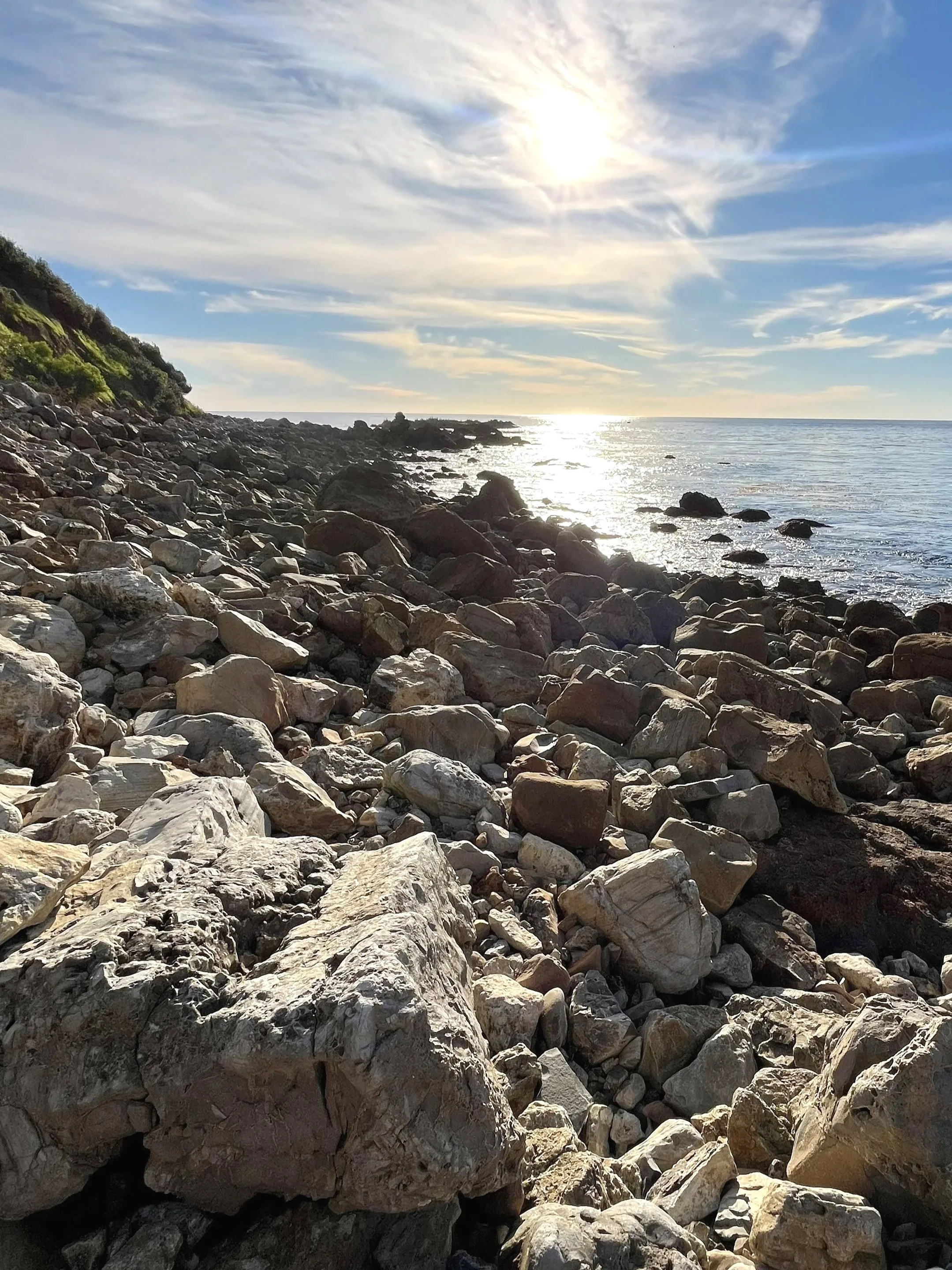 Sunset Rocky Shore of Christmas Tree Cove, Palos Verdes