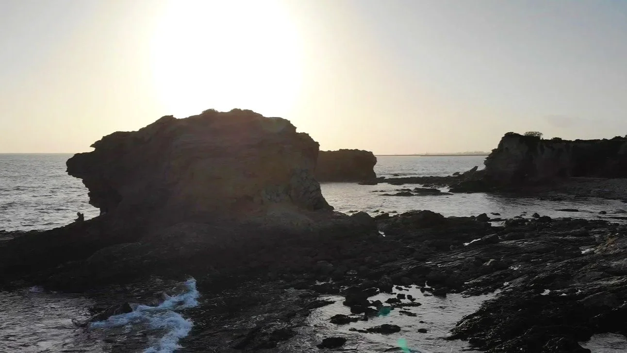 Rocky Shore Sunset of Newport Beach, California
