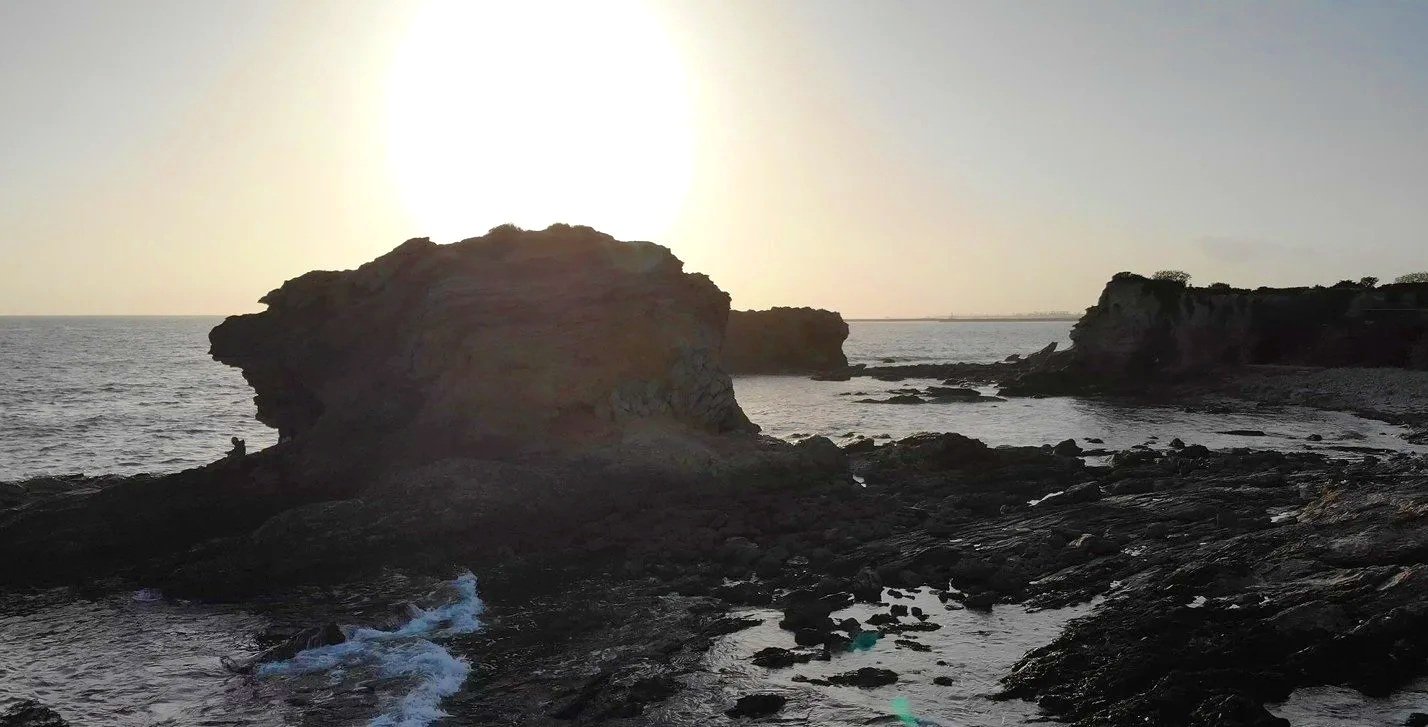 Ladder and Alien Rock sunset, Newport Beach