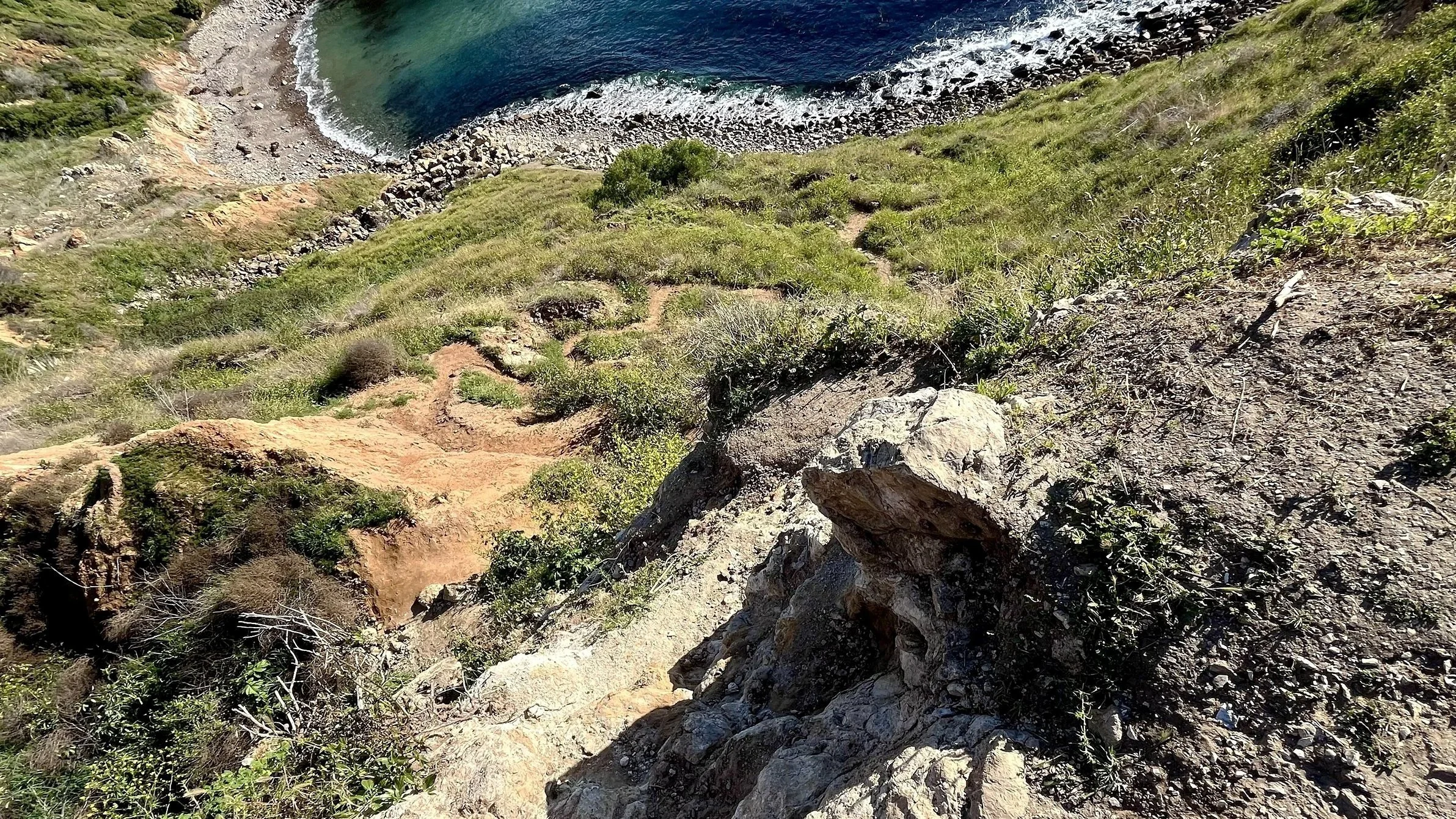 Trail down Christmas Tree Cove of Palos Verdes, California