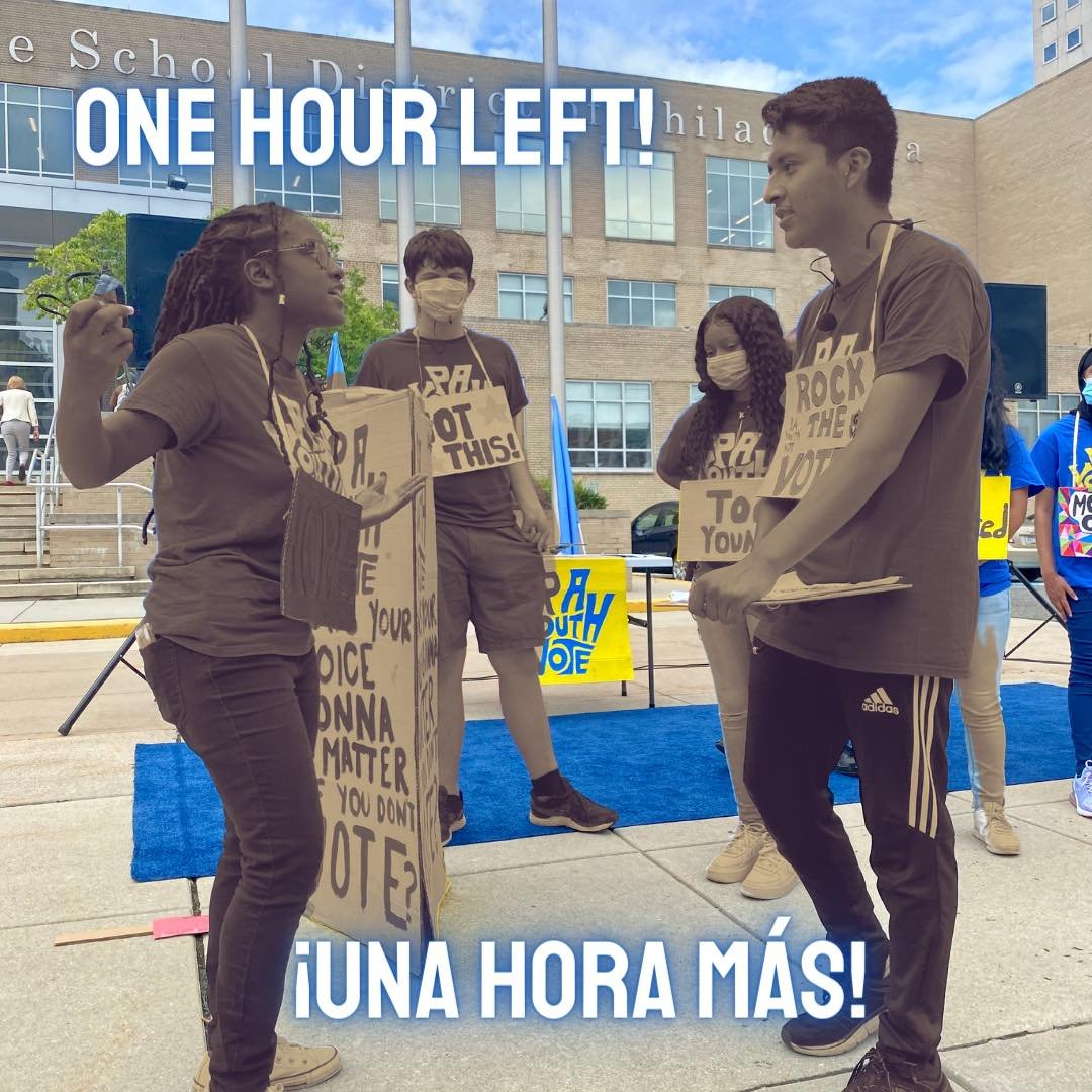 Rebecca needs you to know that you only have one hour left to vote! 

&iexcl;Rebecca necesita que sepas que solo te queda una hora para votar!

#PAYouthVote #PYV #MakeYourVoiceHeard #MYVH #PushYourVoice #PlaceYourVote #VotingMatters #Registered #Info