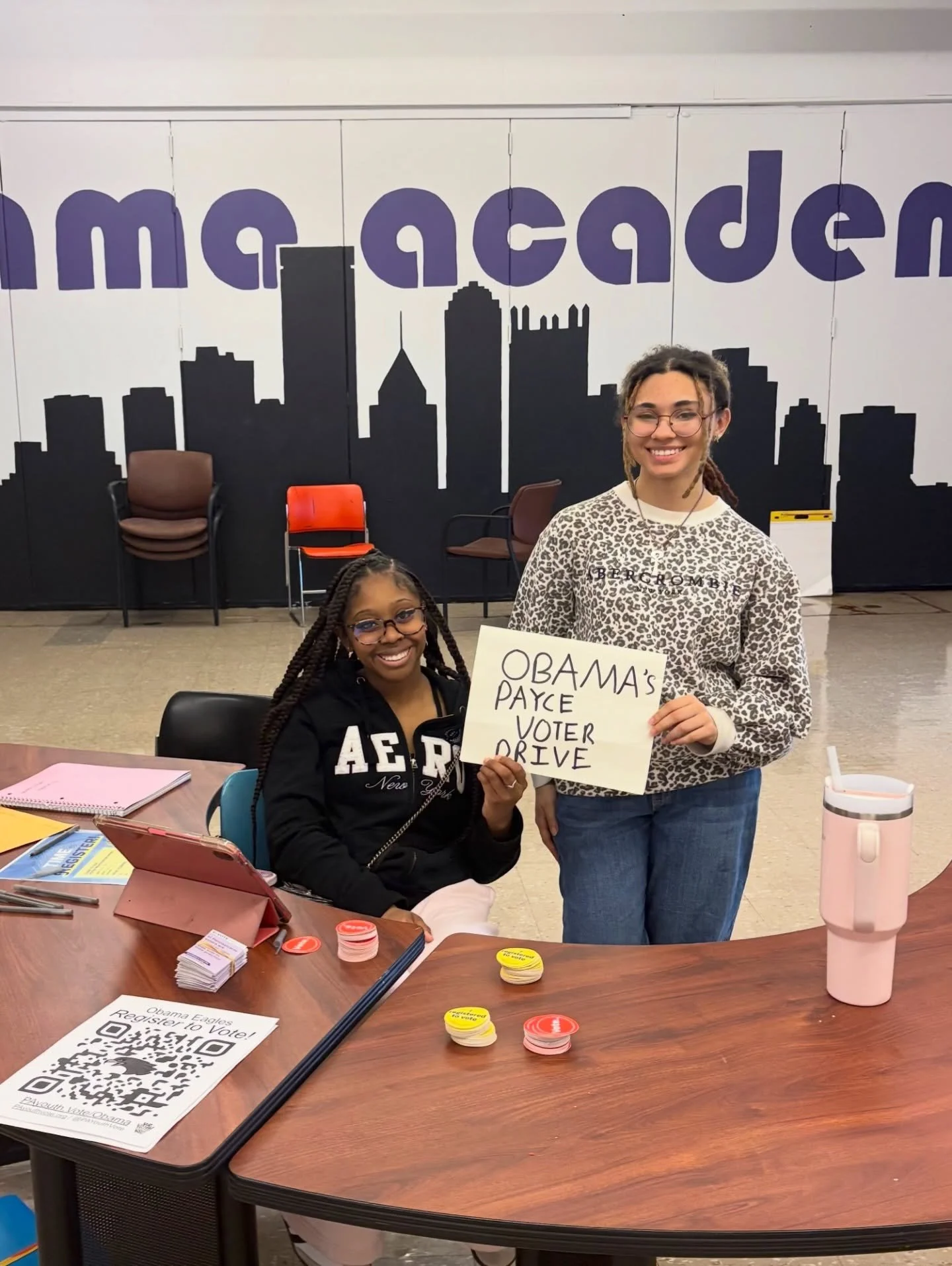 Obama&rsquo;s Payce Voter Drive was great we helped eligible students register to vote and better understand the voting process 🗳️ we also signed students up to work the poles.

Before the registration drive, we also held a robust workshop with @the