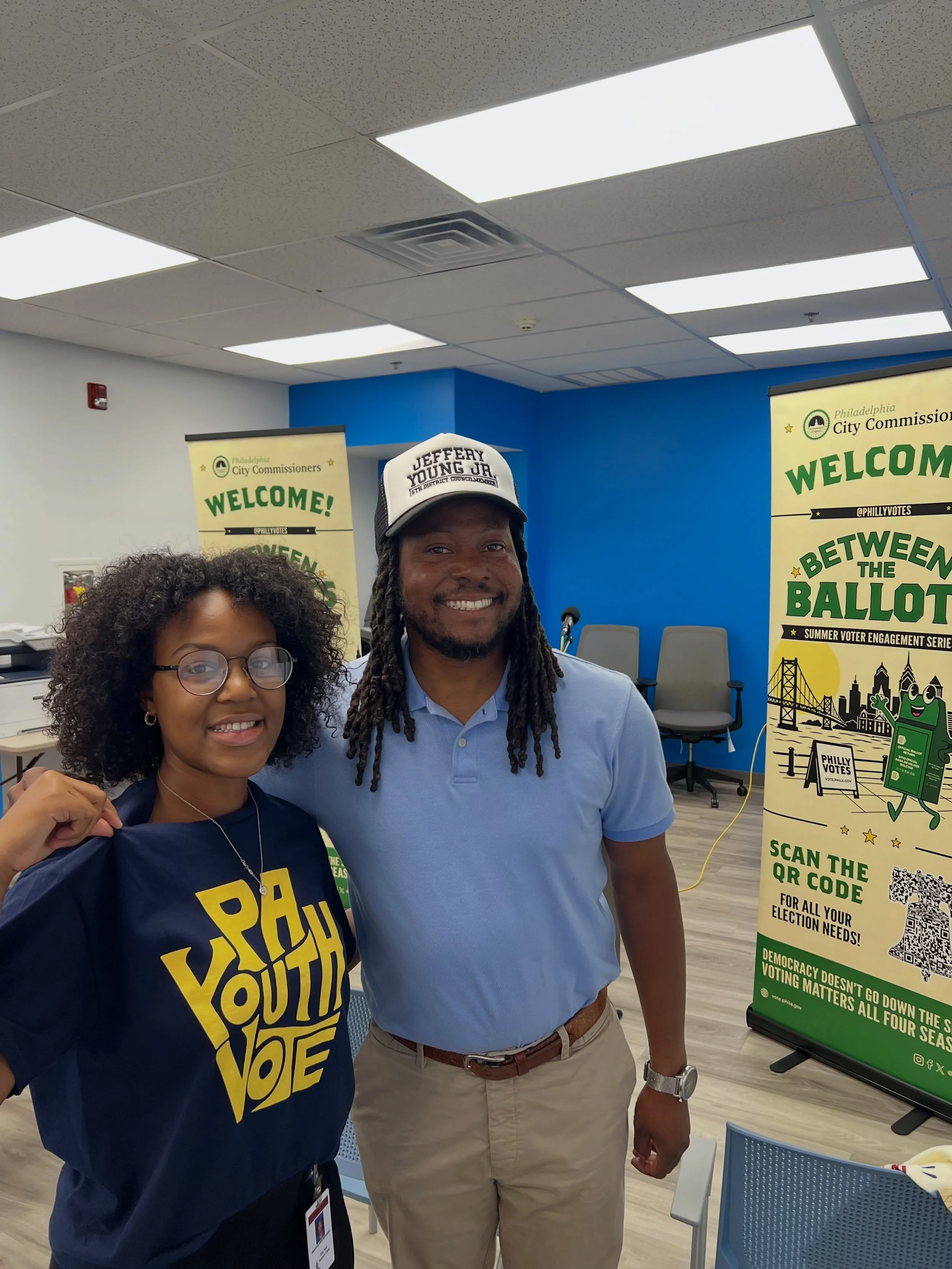 🗳️ Young voters have a voice, and their voices matter!

Amaarah Abdurrahman attended the Between the Ballots event, an opportunity to engage with local communities, celebrate voters, and encourage young people to participate in the democratic proces