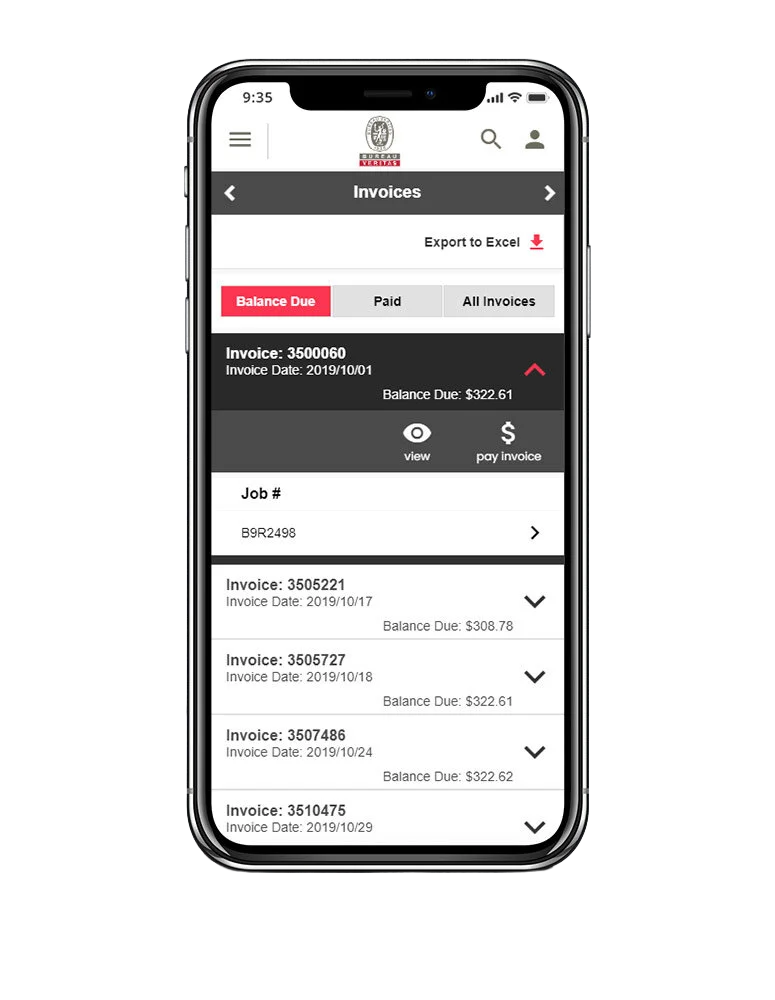 Phone displaying Bureau Veritas project.